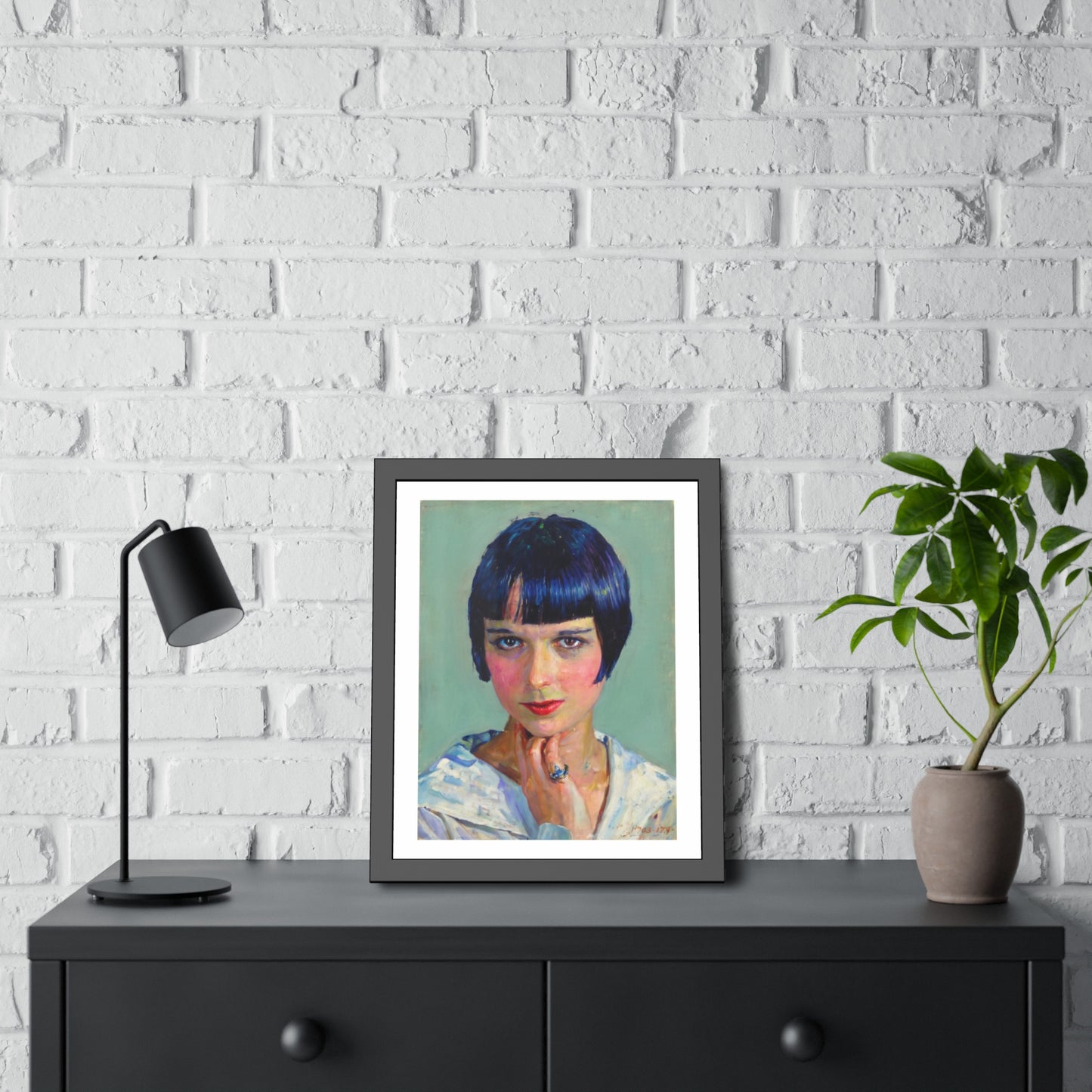 Vintage Portrait Framed Poster — 1920s Flapper Art Print