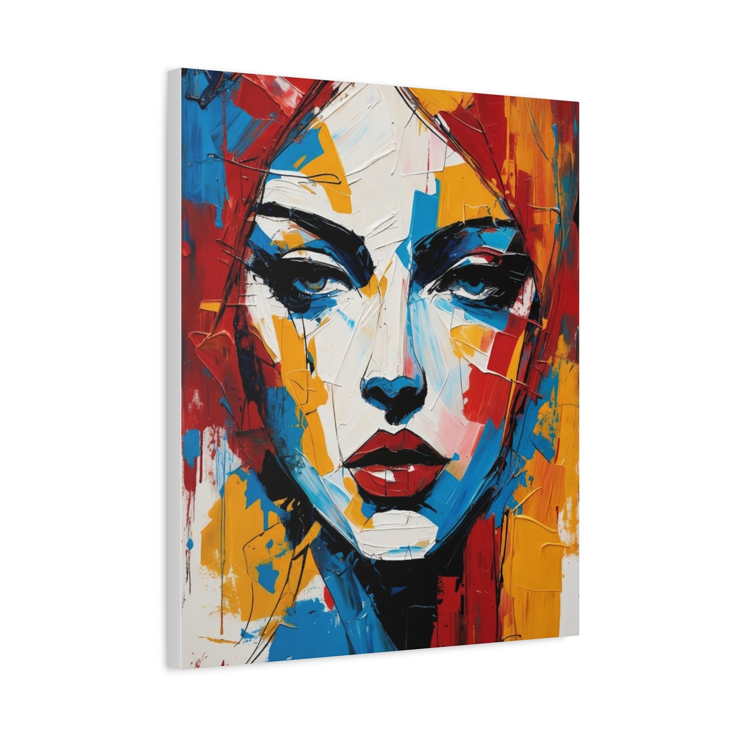 Abstract Portrait Canvas Print — Colorful Modern Woman Wall Art