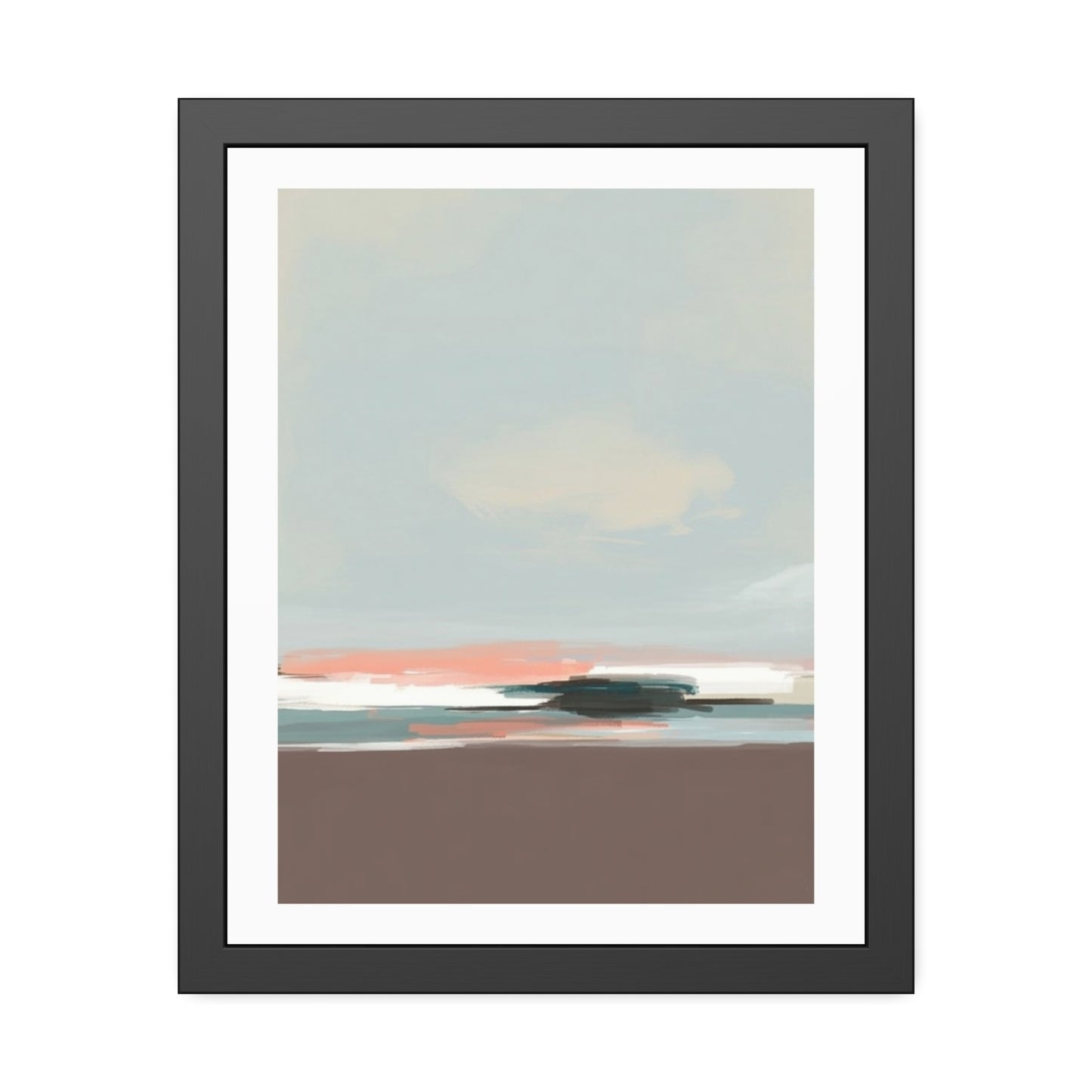 Abstract Seaside Framed Art Print — Minimal Coastal Poster
