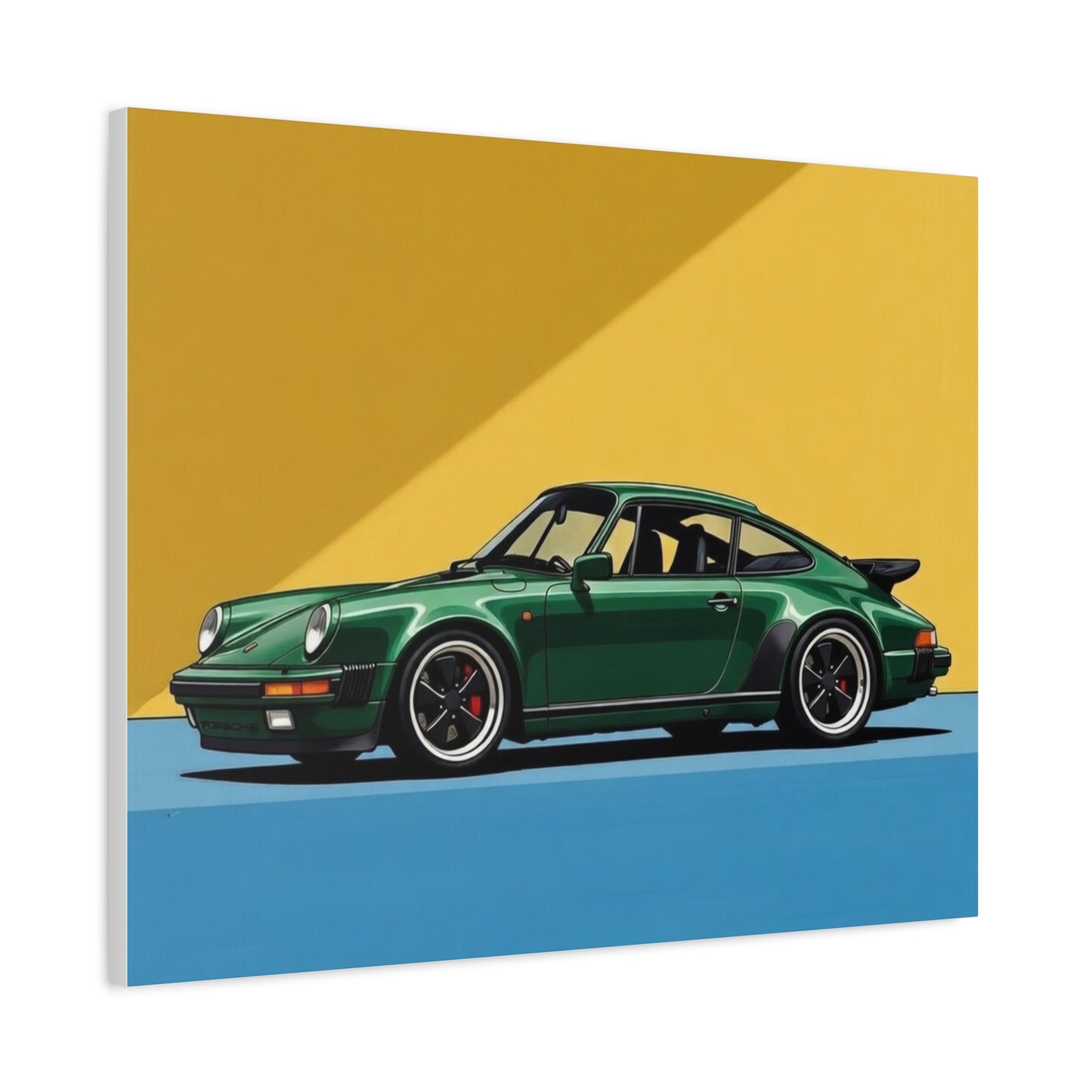 Vintage Green Porsche Art Print - Matte Stretched Canvas