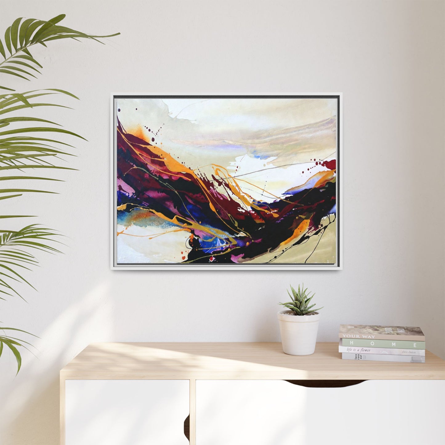 Abstract Flow Matte Canvas Framed Wall Art