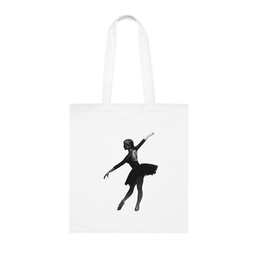 Ballet Silhouette Cotton Tote — Dancer Tote Bag for Ballet Lovers