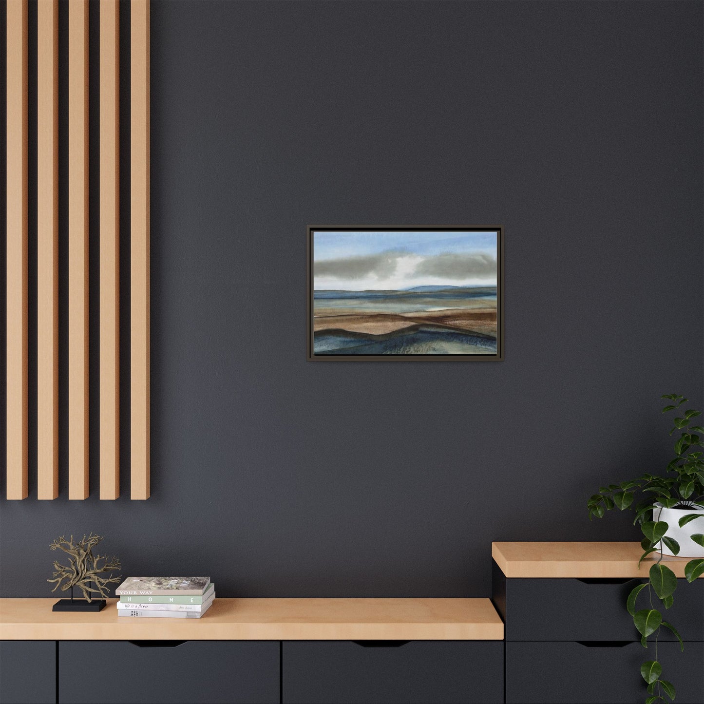 Matte Canvas Landscape, Framed (Multi-color)