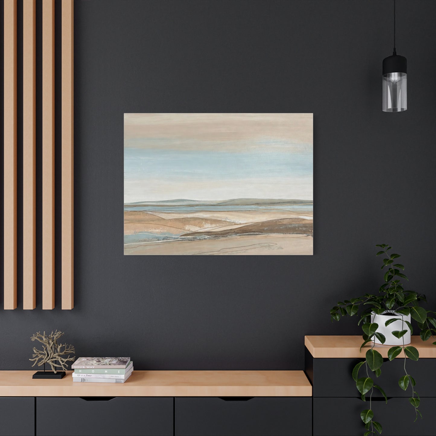 Coastal Pastel Landscape Canvas — Matte Stretched Wall Art