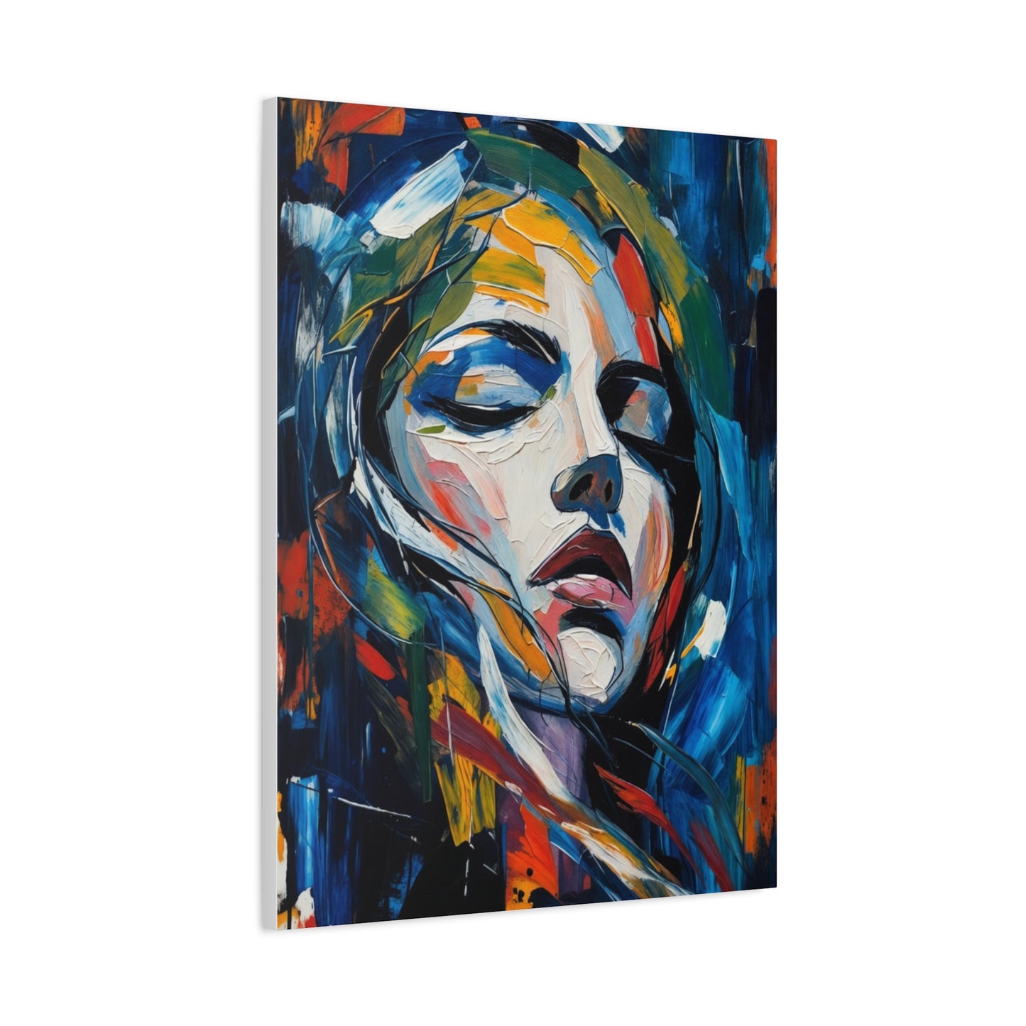 Abstract Colorful Woman Portrait Canvas