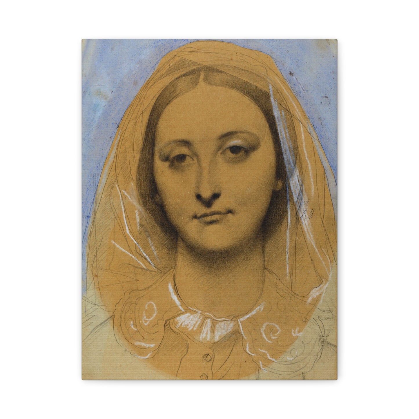 Mademoiselle Mary de Borderieux by Jean Auguste Dominique Ingres Matte Stretched Canvas Wall Art