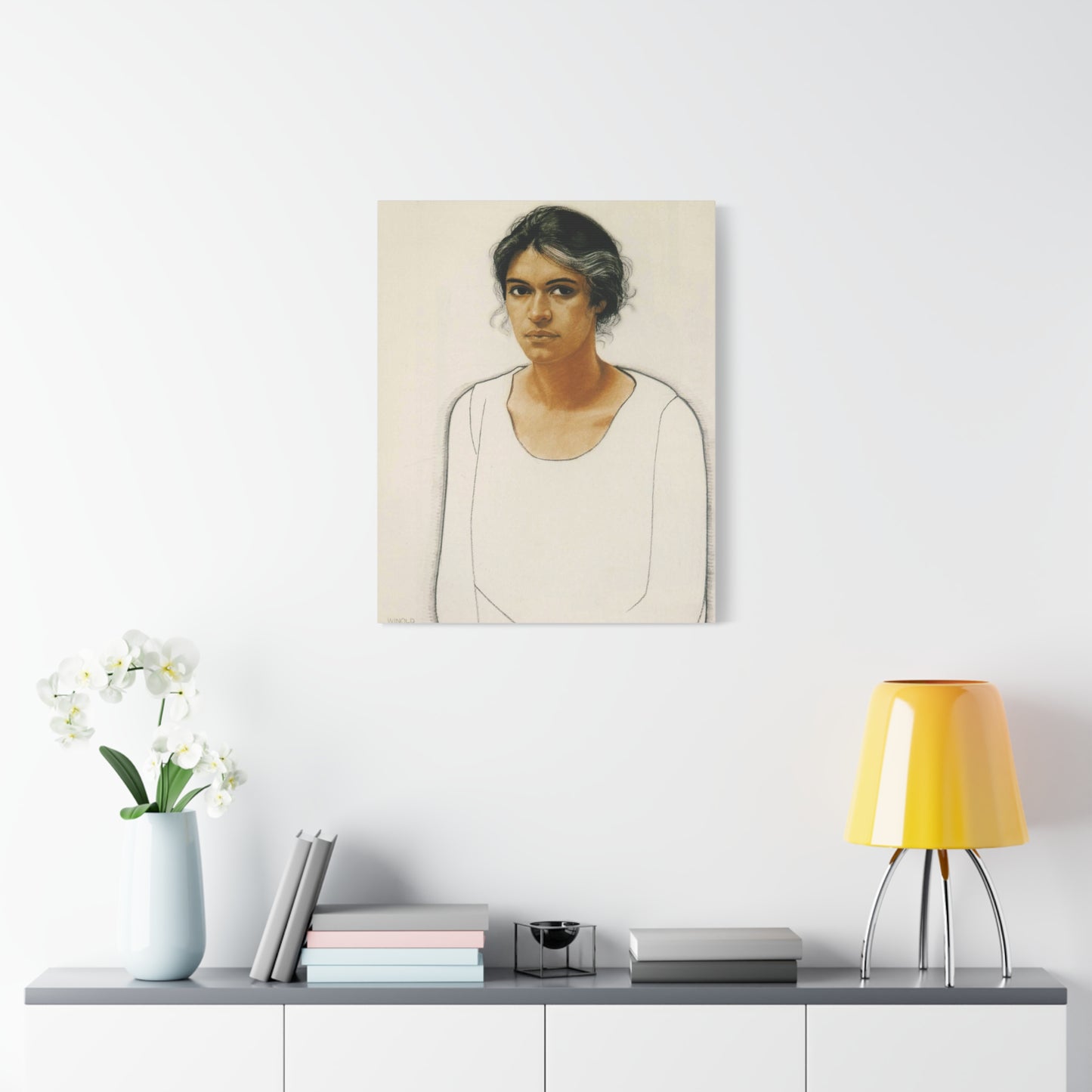 Portrait of a Woman by Winold Reiss Canvas Print – Matte Stretched Wall Art