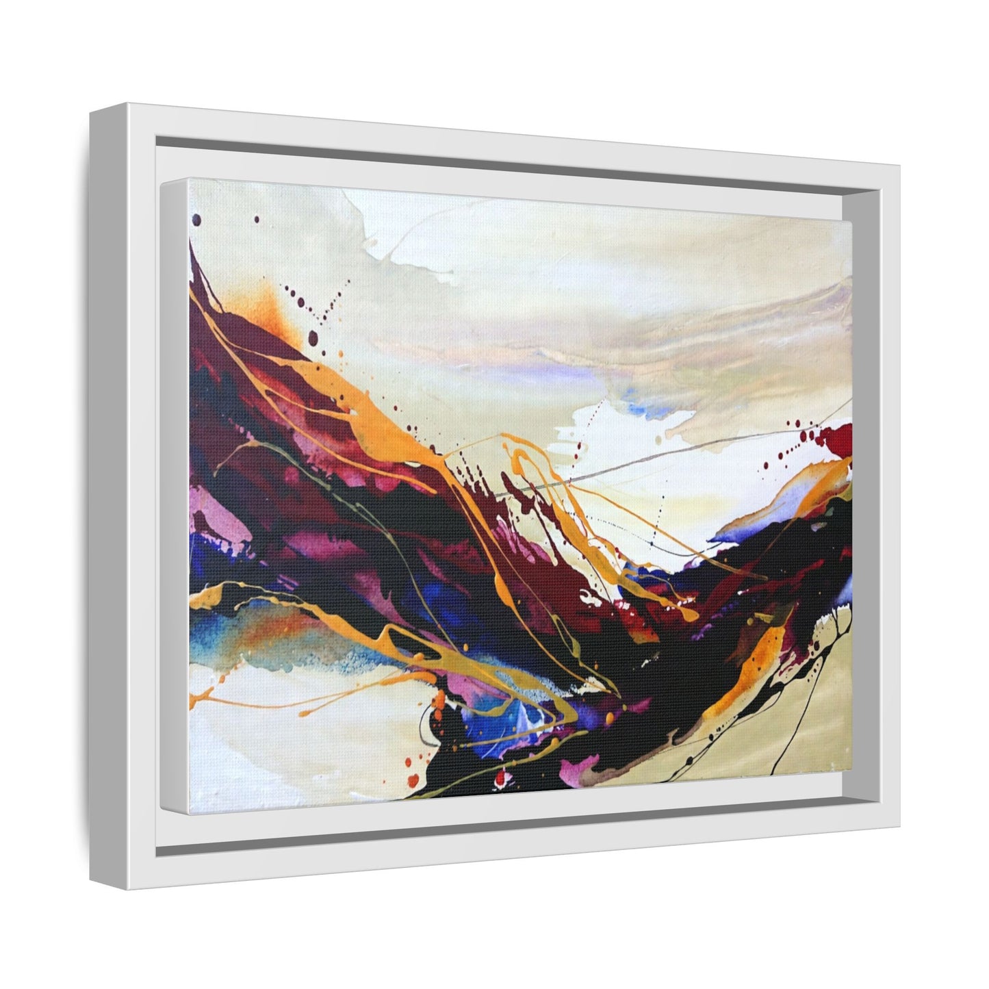 Abstract Flow Matte Canvas Framed Wall Art