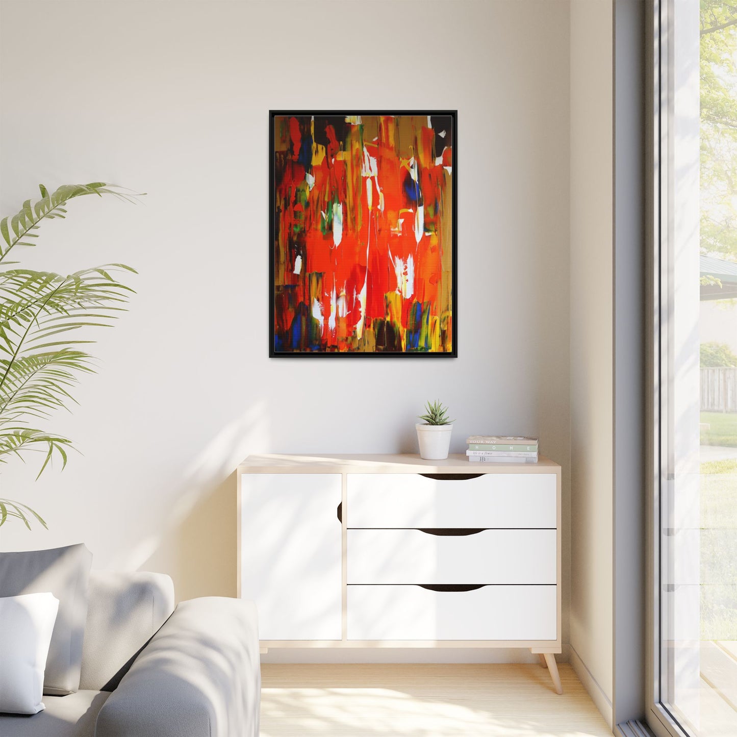 Burn baby burn by Norman Barrett Framed Matte Canvas Wall Art