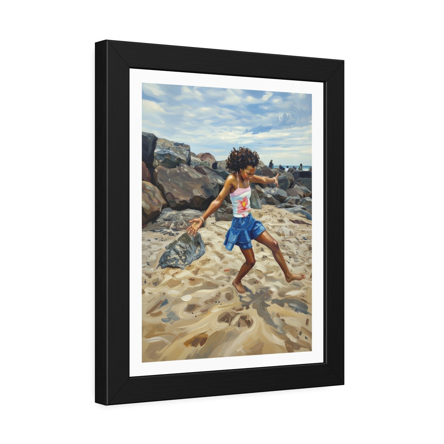 Framed Poster - Joyful Beach Dance Art Print