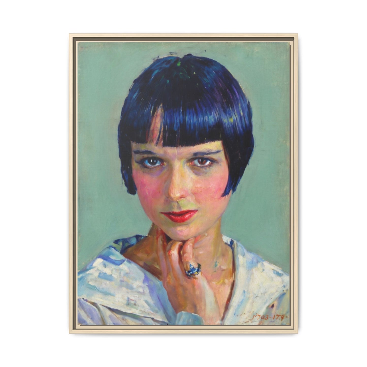 Framed Matte Canvas Portrait Print — Vintage Flapper Woman