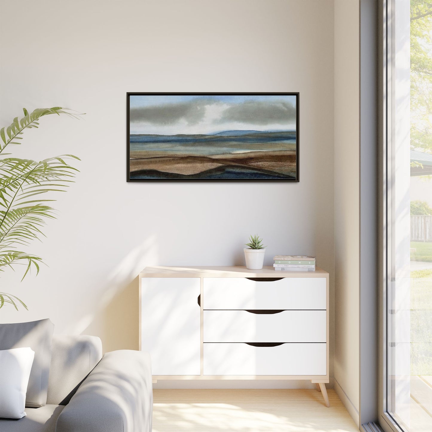 Matte Canvas Landscape, Framed (Multi-color)