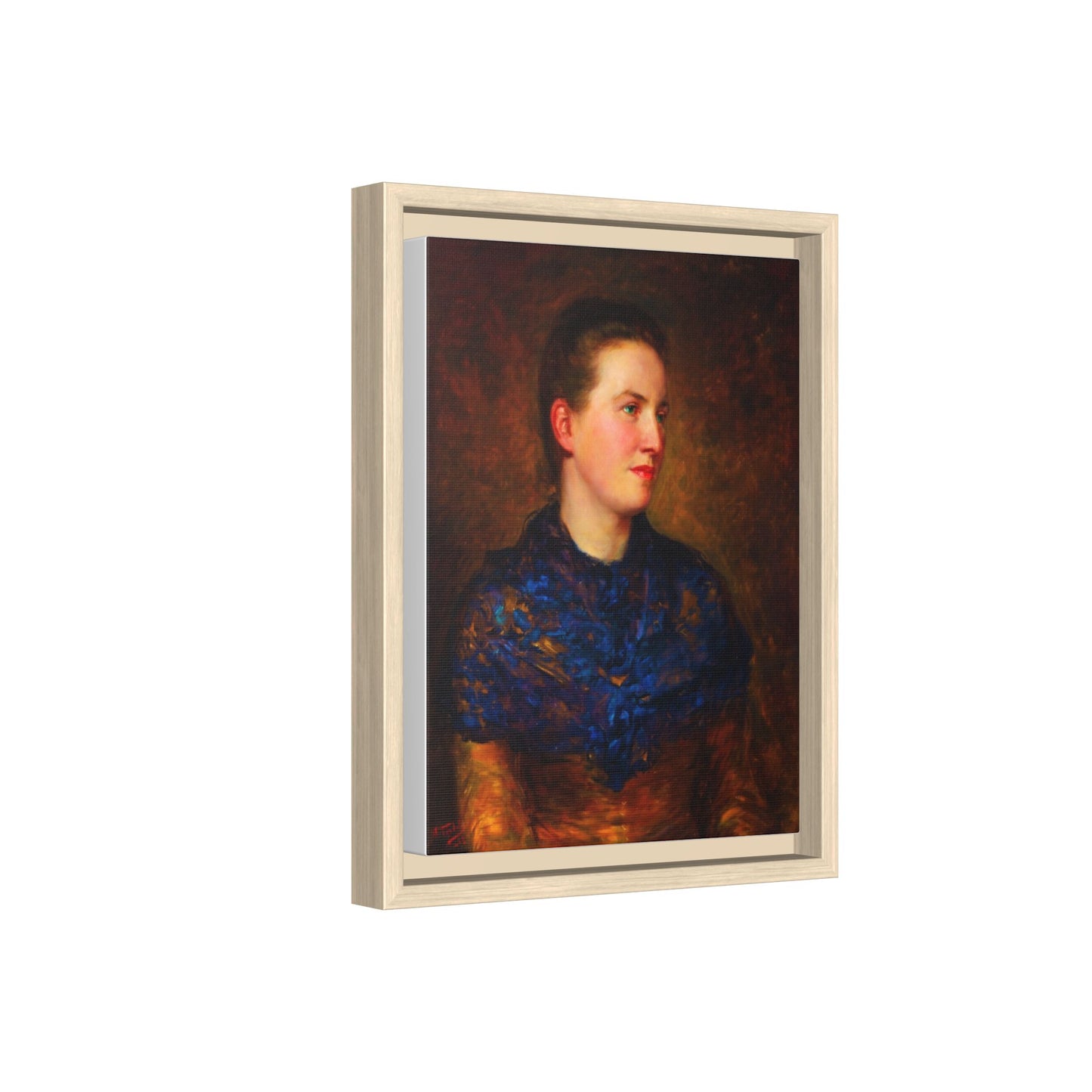 Framed Matte Canvas Portrait Print — Classic Victorian Woman Wall Art