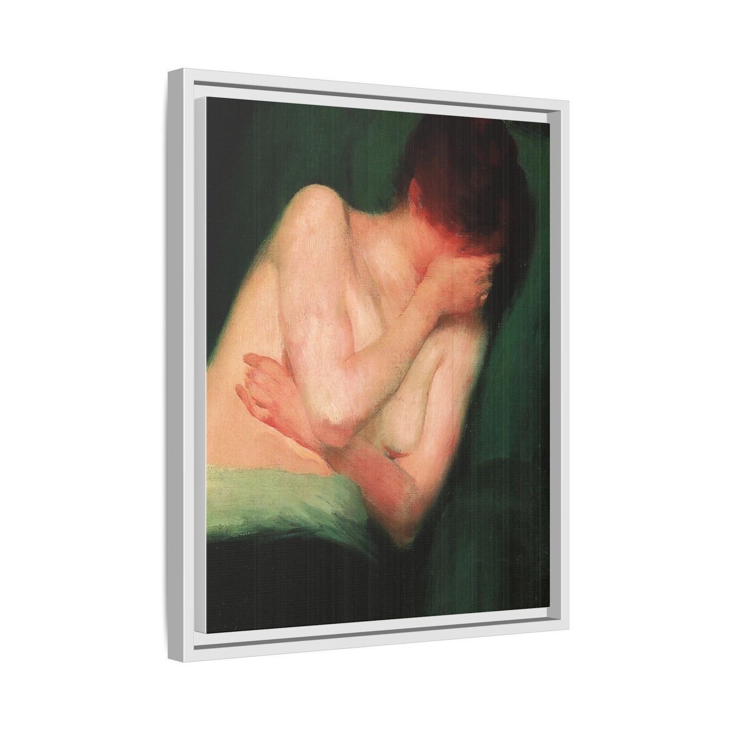 Female Nude by János Vaszary Framed Matte Canvas Wall Art Print