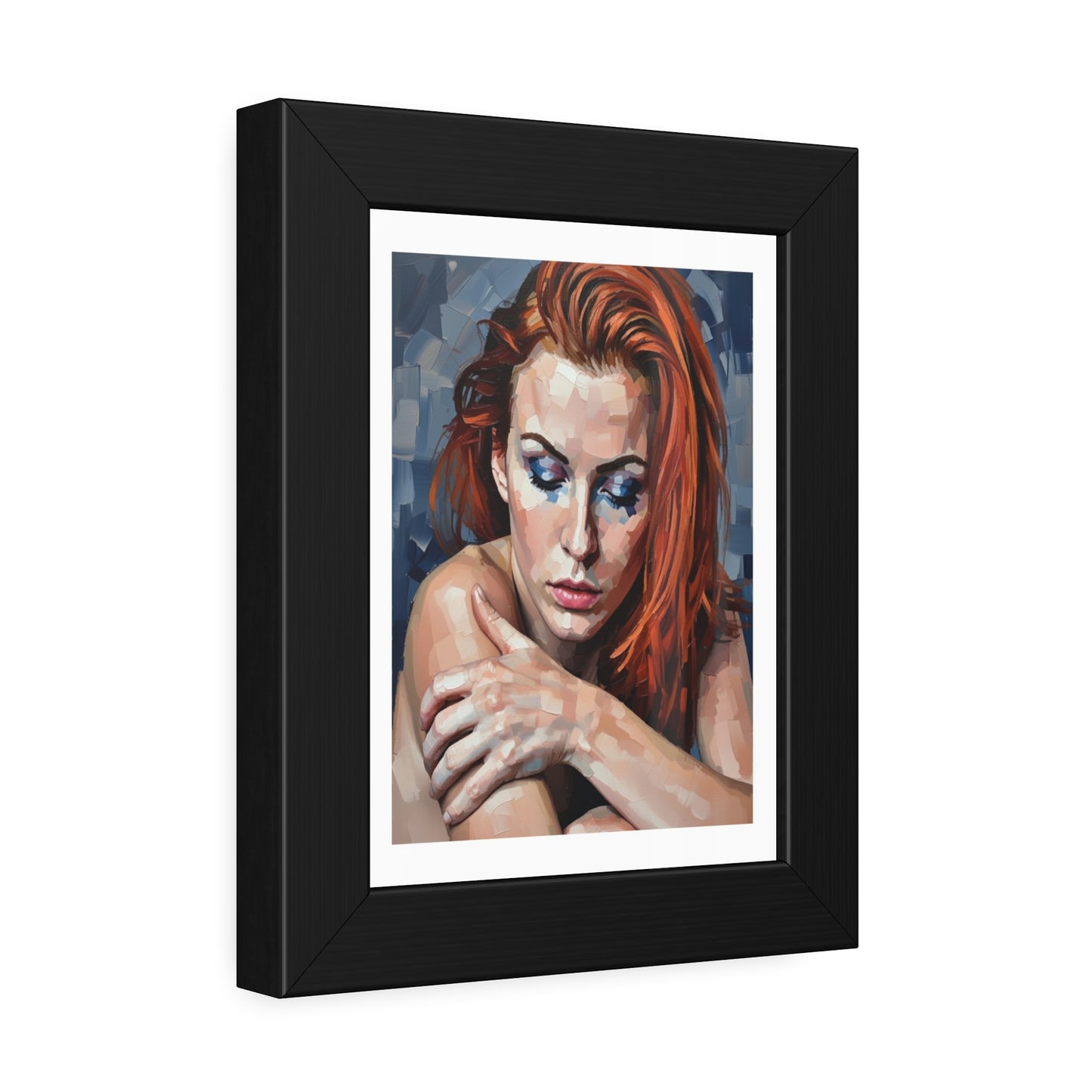Framed Poster - Moody Redhead Portrait Art Print (Framed)