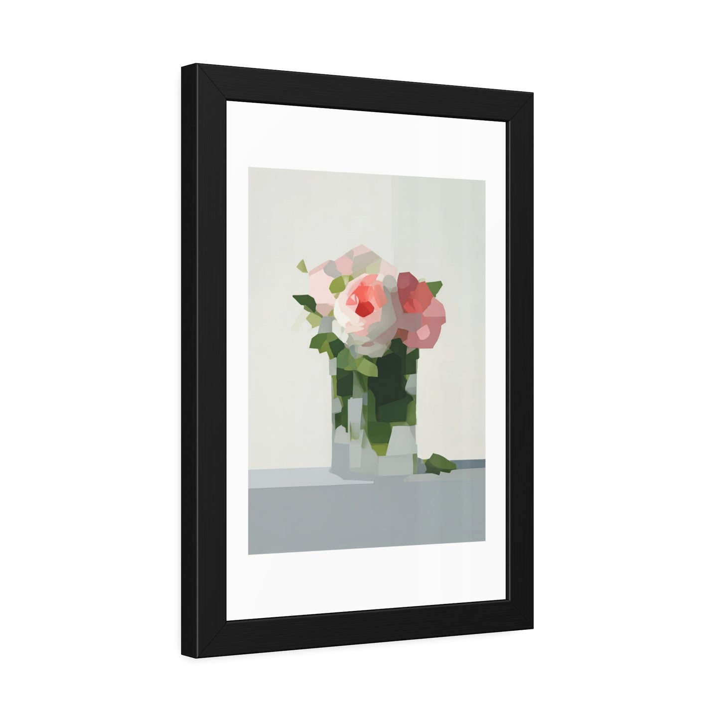 Framed Floral Poster — Modern Abstract Peony Art Print