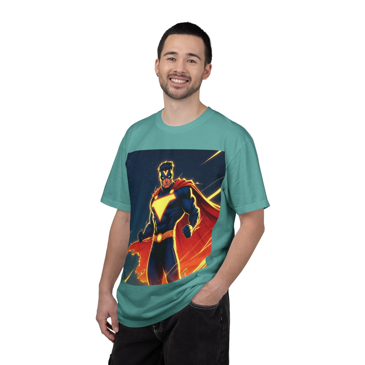 Superhero Graphic T-Shirt – Bold Cape Hero Design
