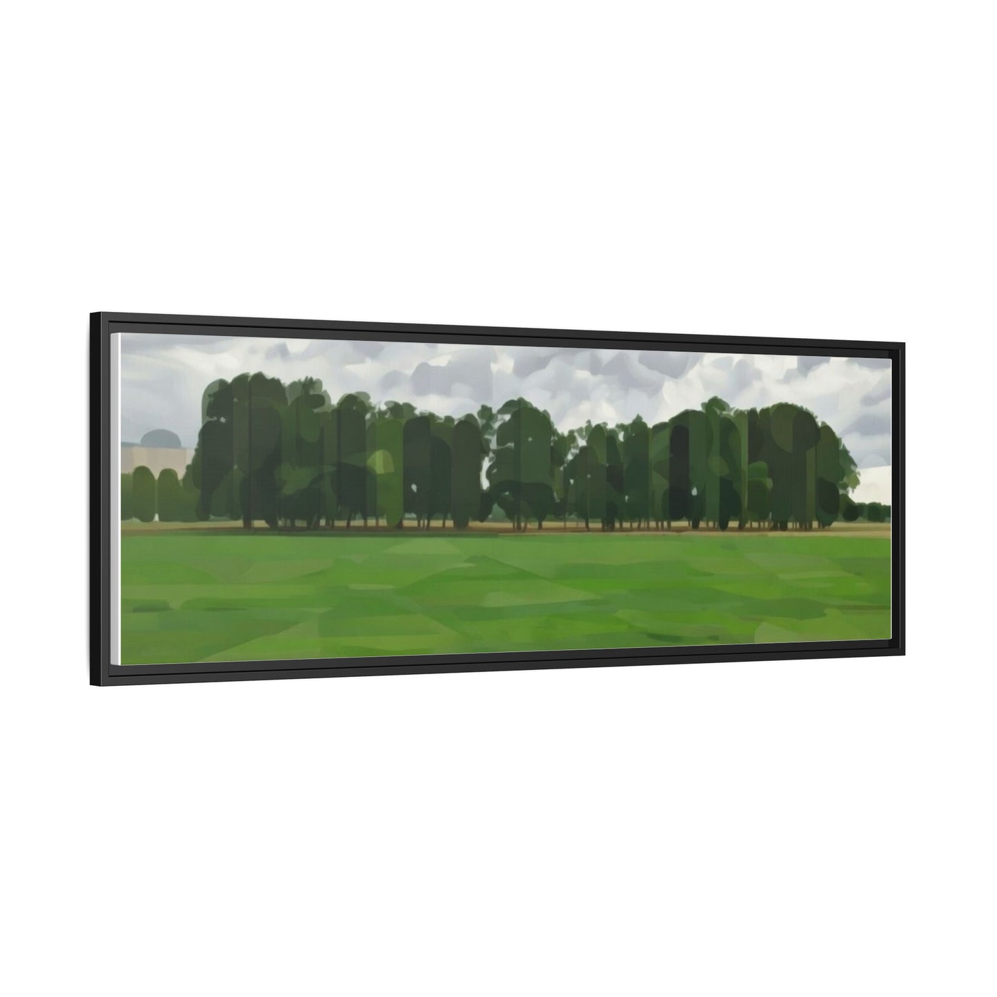 Framed Matte Canvas Print — Minimalist Green Landscape Art