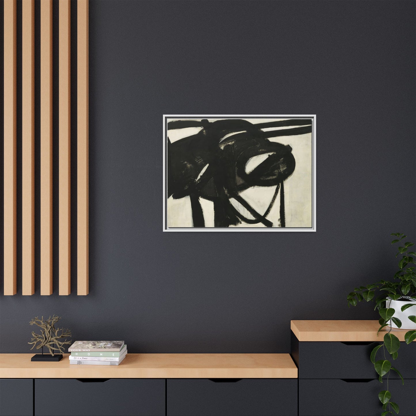 Chief by Franz Kline Abstract Matte Canvas Framed Wall Art