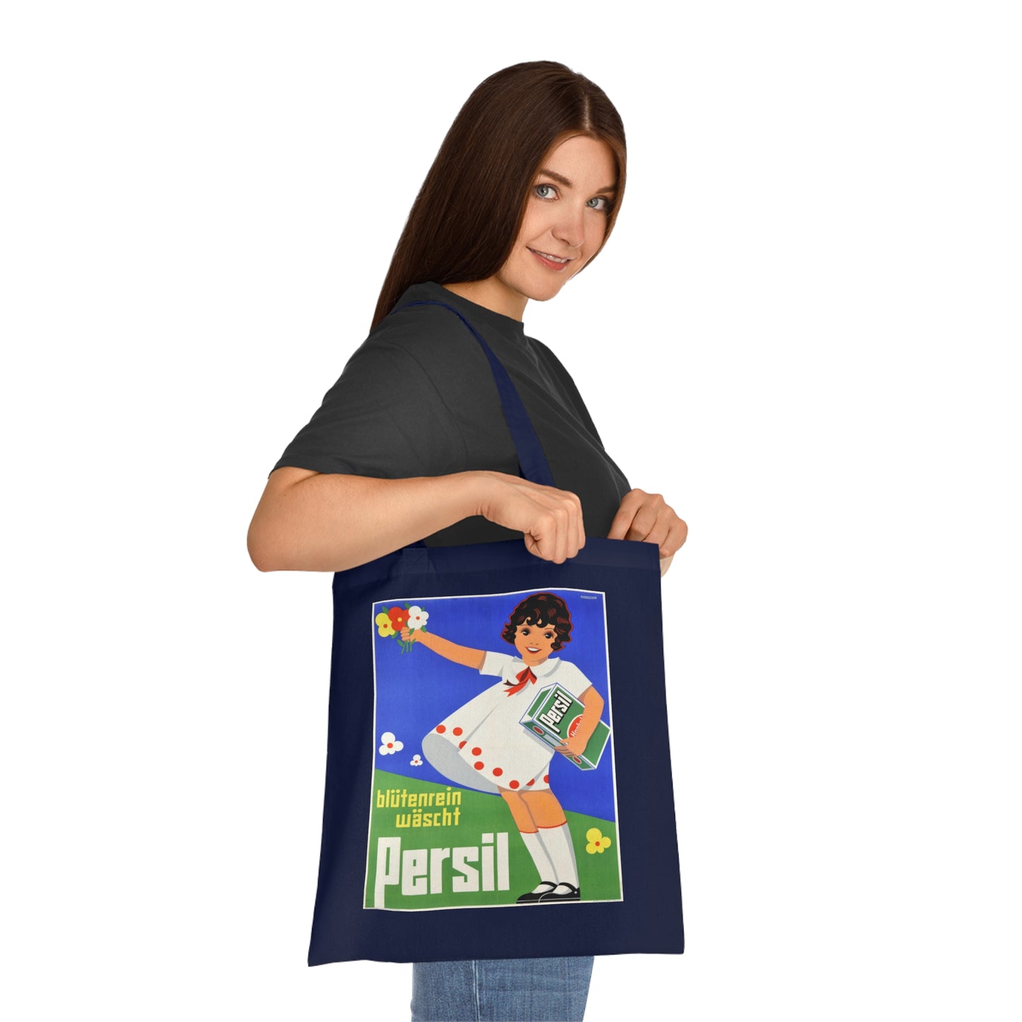 Persil Vintage Ad Tote Bag — Retro Flower Girl Laundry Graphic Cotton Tote