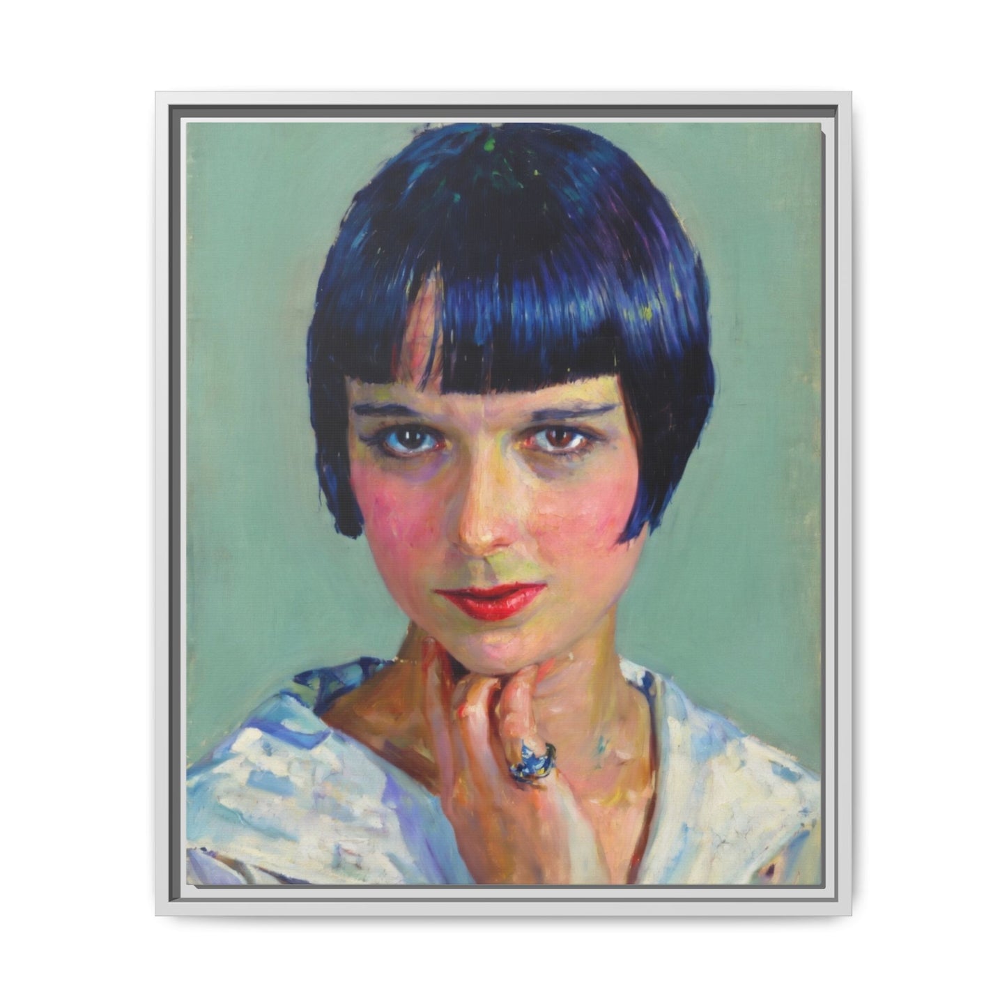 Framed Matte Canvas Portrait Print — Vintage Flapper Woman