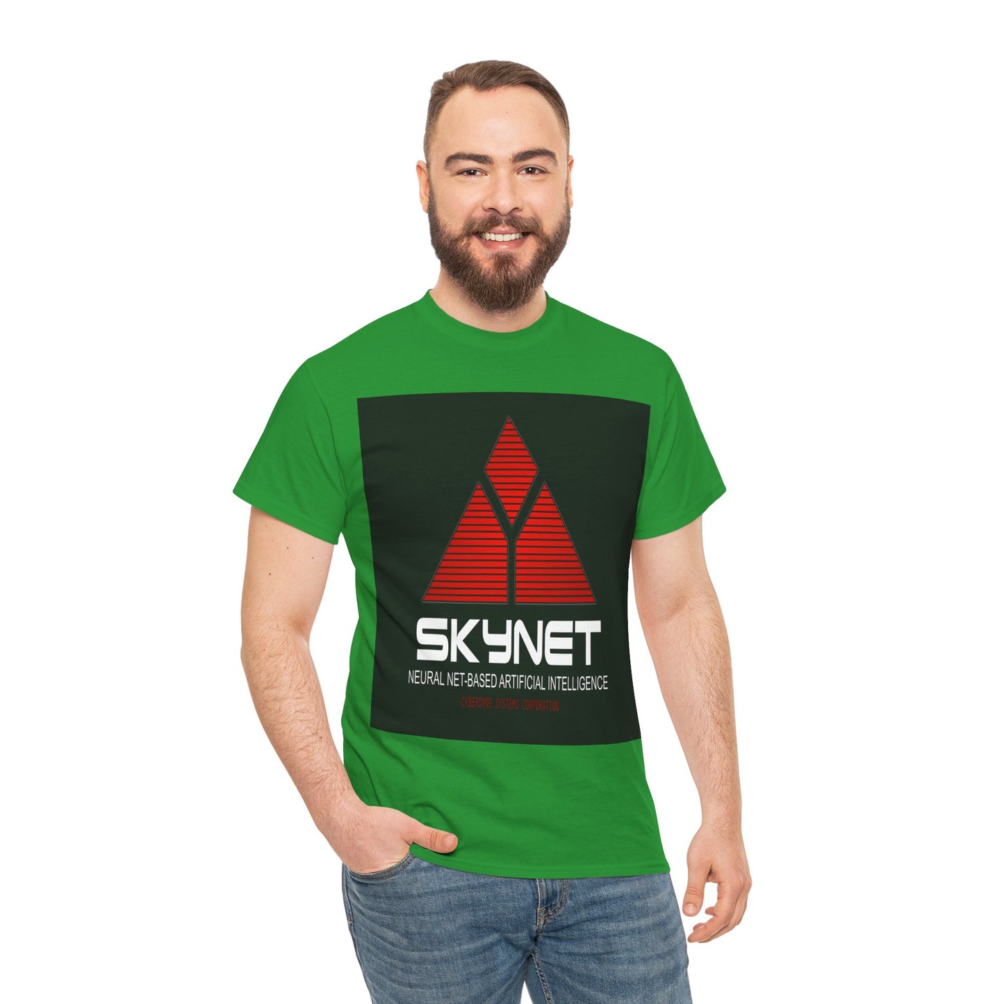 Skynet Logo Tee — Retro Red AI Graphic T-Shirt