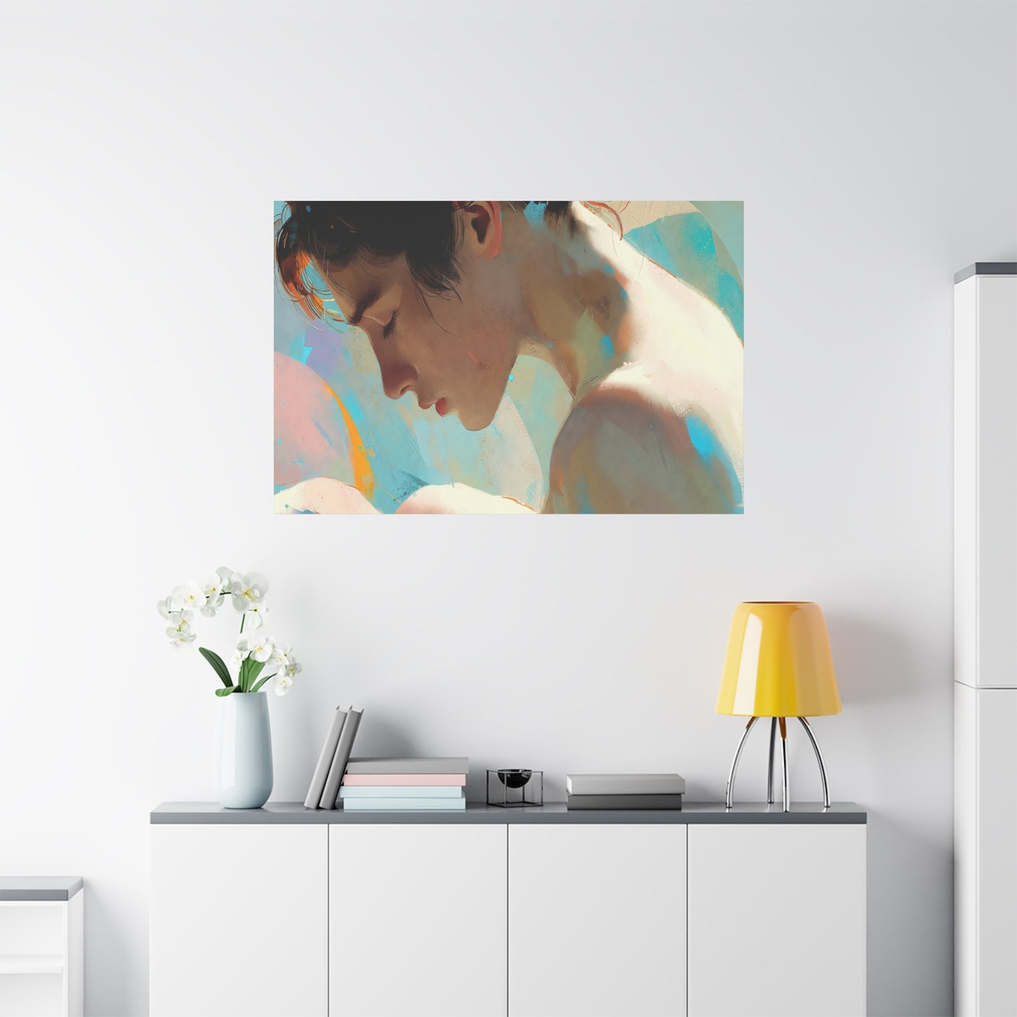 Dreamy Portrait Matte Canvas Print — Serene Female Profile Wall Art, Stretched 1.25"