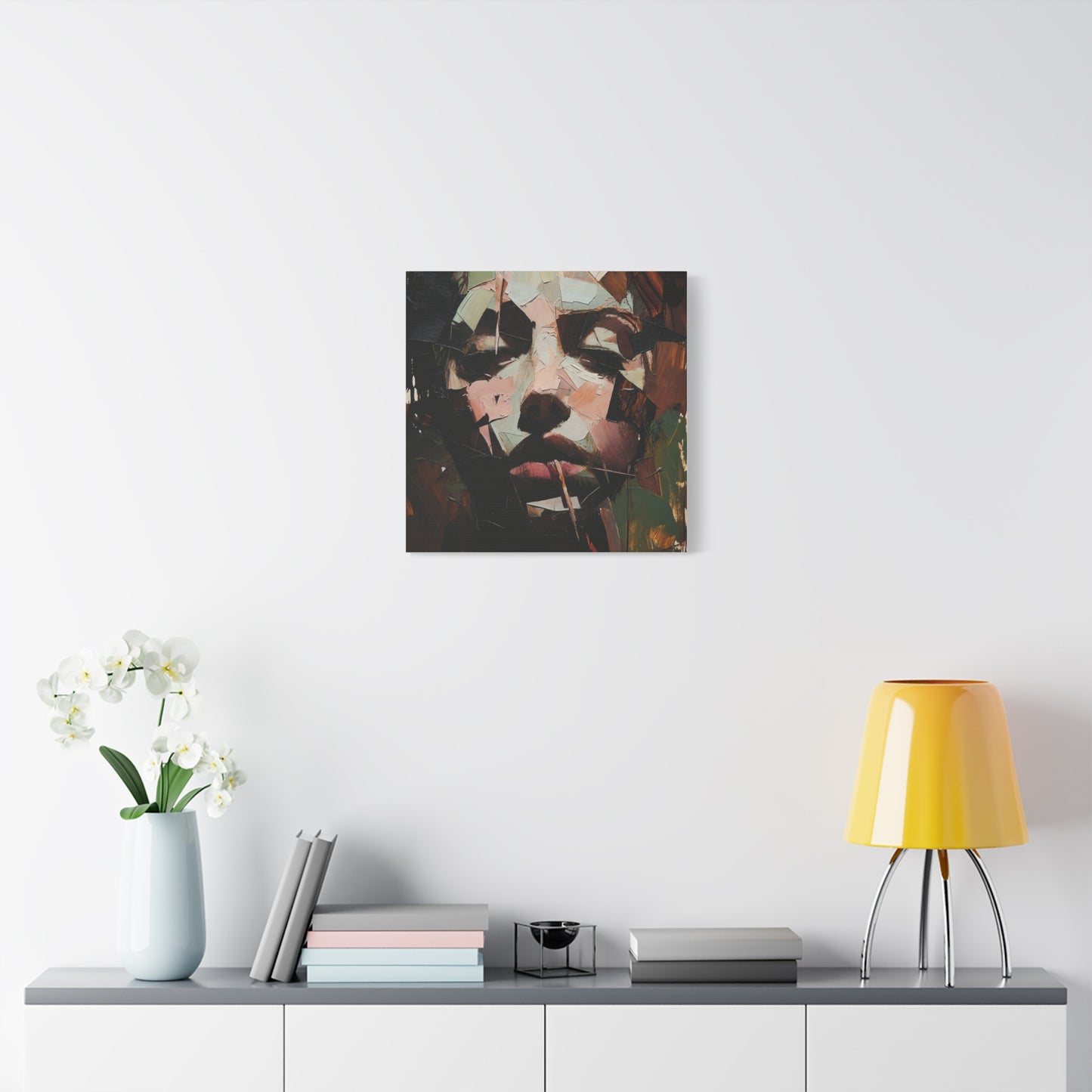Abstract Portrait Matte Stretched Canvas (1.25") — Contemporary Textured Face Art