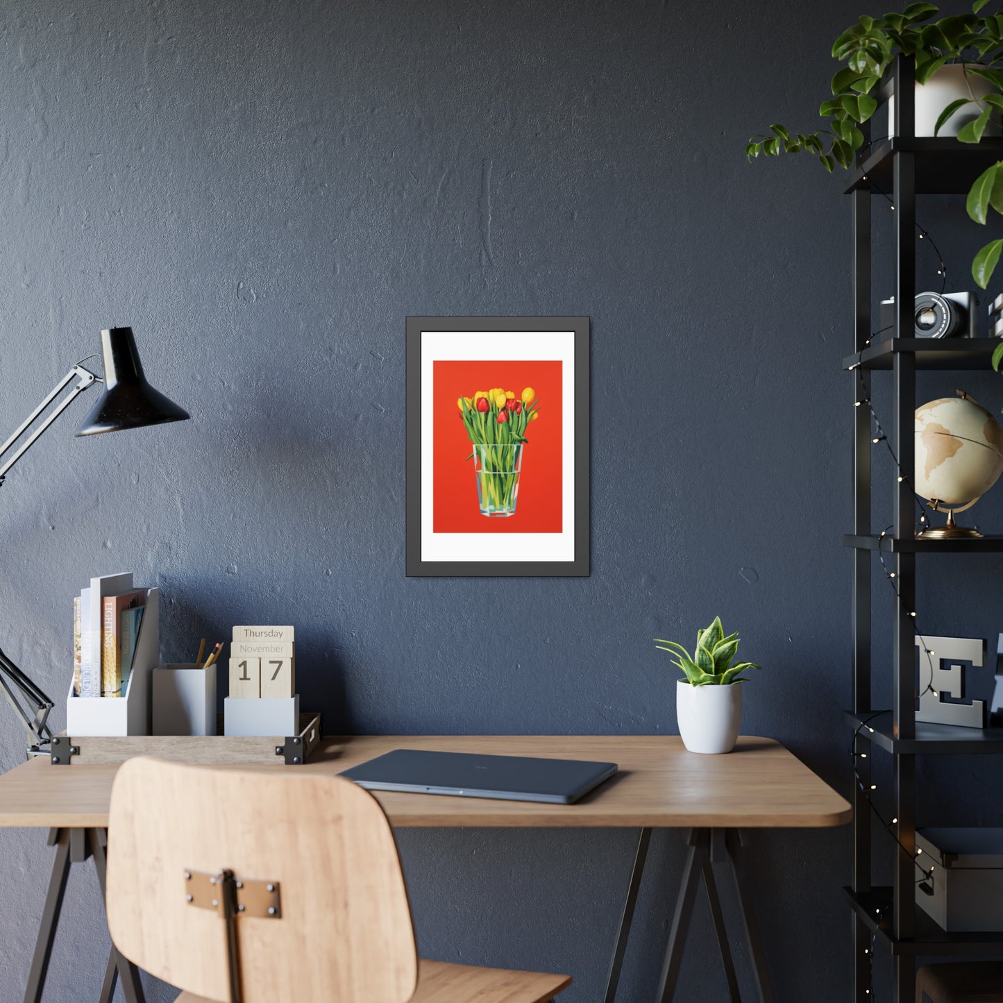 Tulip Bouquet Framed Poster — Bright Floral Wall Art