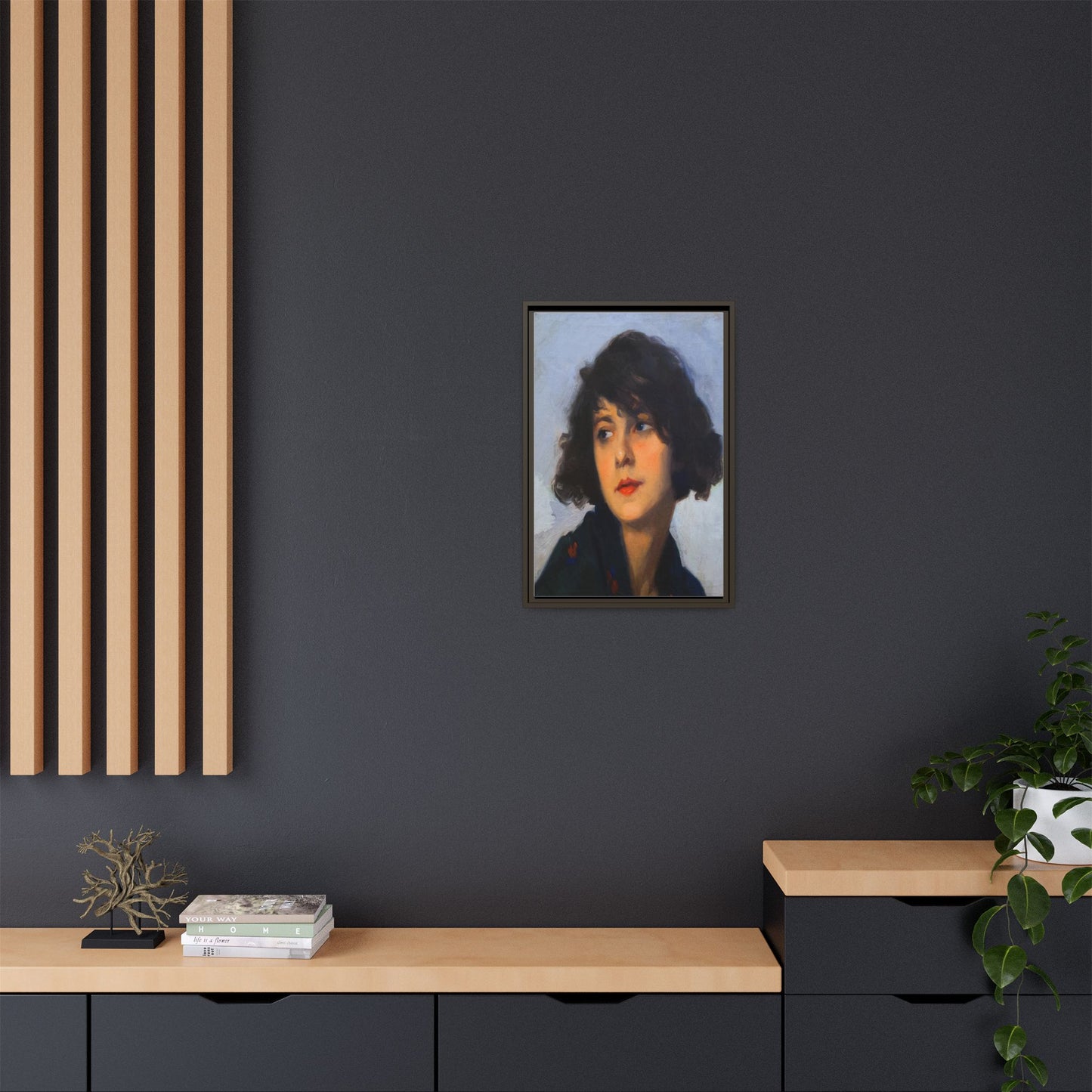 Mulher do chale verde (cropped) by Cyprien Eugene Boulet Framed Matte Canvas Print