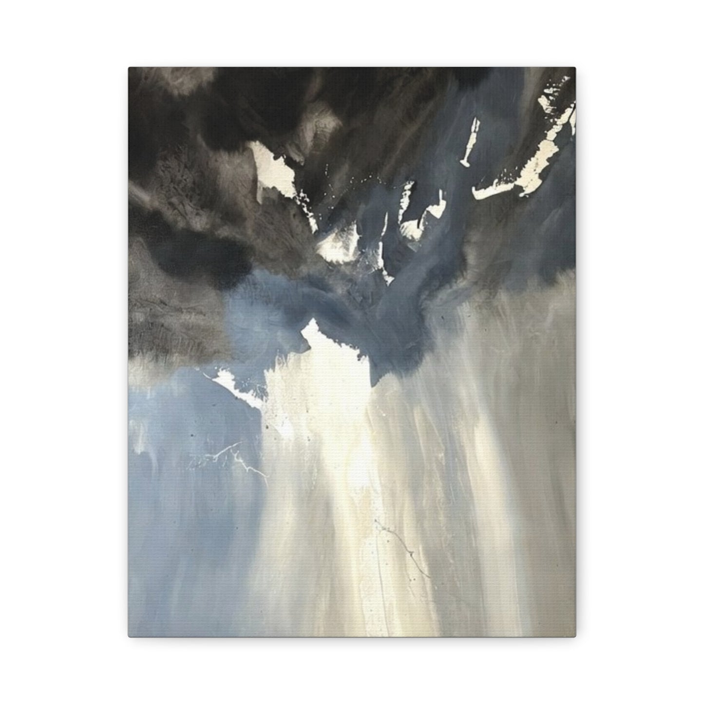 Abstract Storm Canvas Print — Dramatic Blue & Gray Matte Wall Art