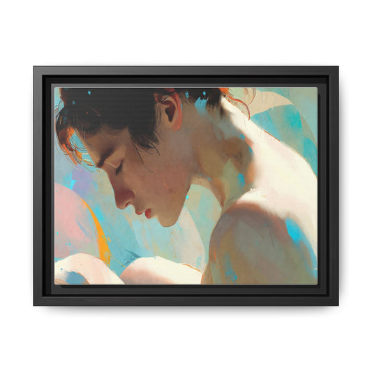 Framed Matte Canvas Print — Dreamy Portrait Art (Multi‑Color)