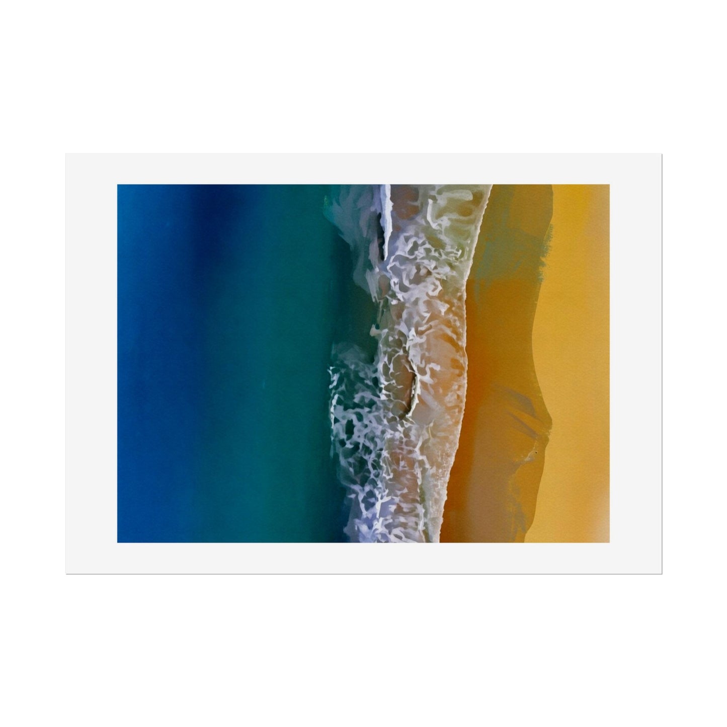 Ocean Shore Aerial Rolled Poster — Beach Print Wall Art