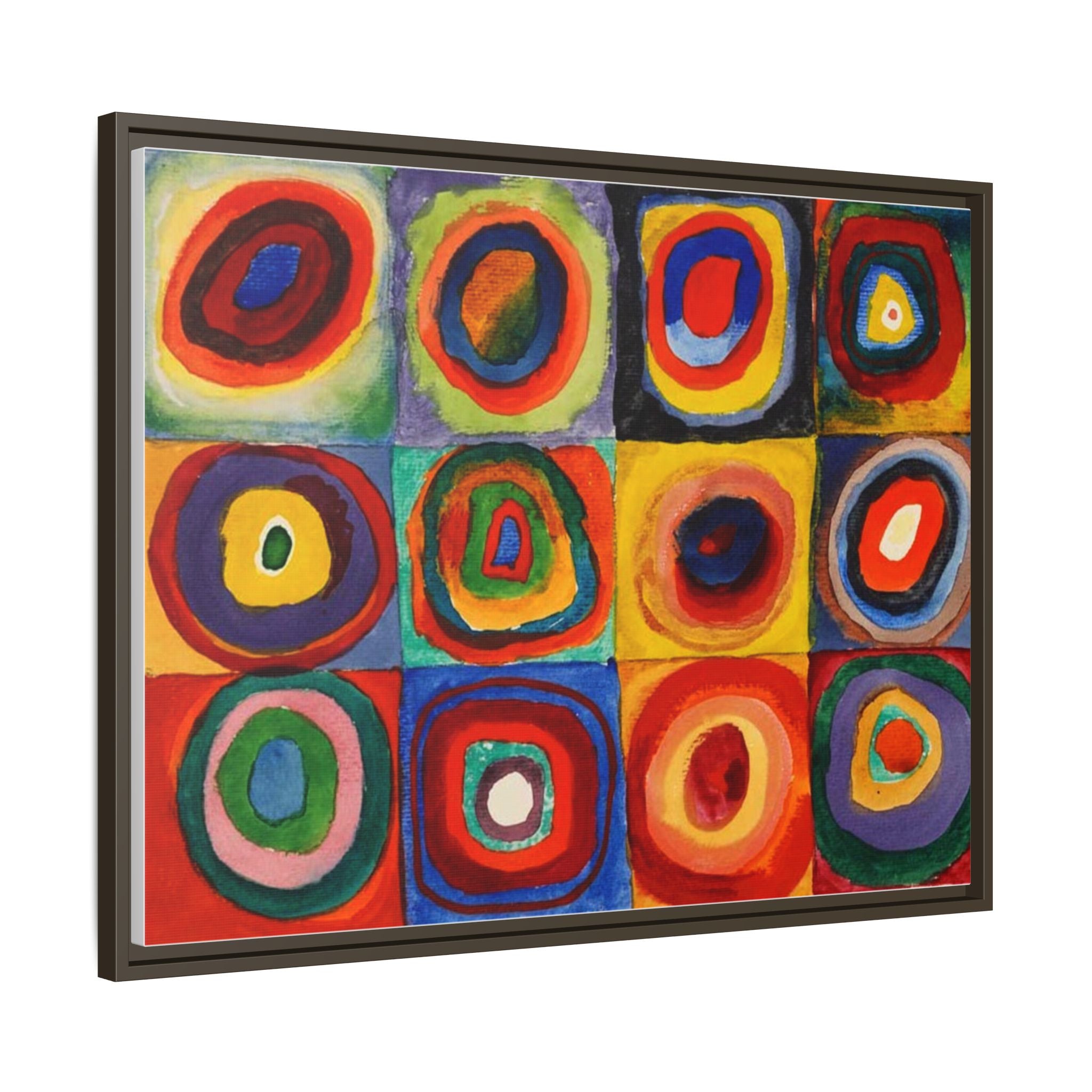 Colour Study, Squares with Concentric Circles by Vassily Kandinsky Framed Abstract Canvas Print