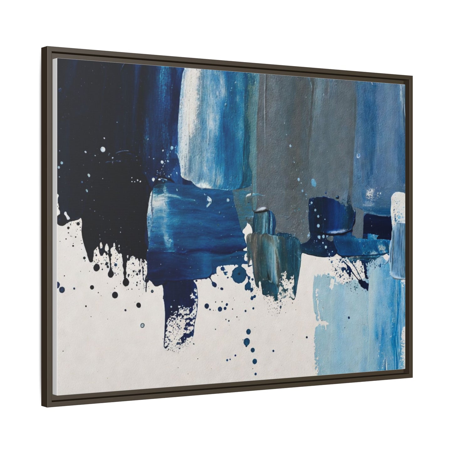 Abstract Blue Ocean Matte Canvas Framed Wall Art
