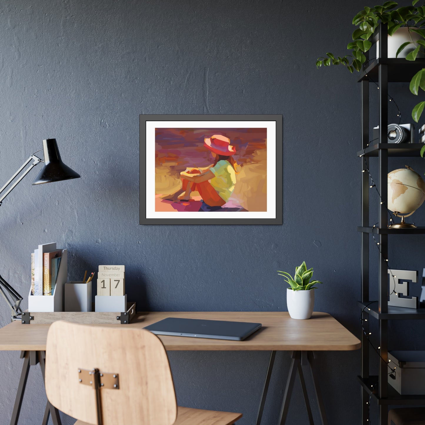 Framed Poster — Vibrant Coastal Girl Illustration, Summer Beach Wall Art