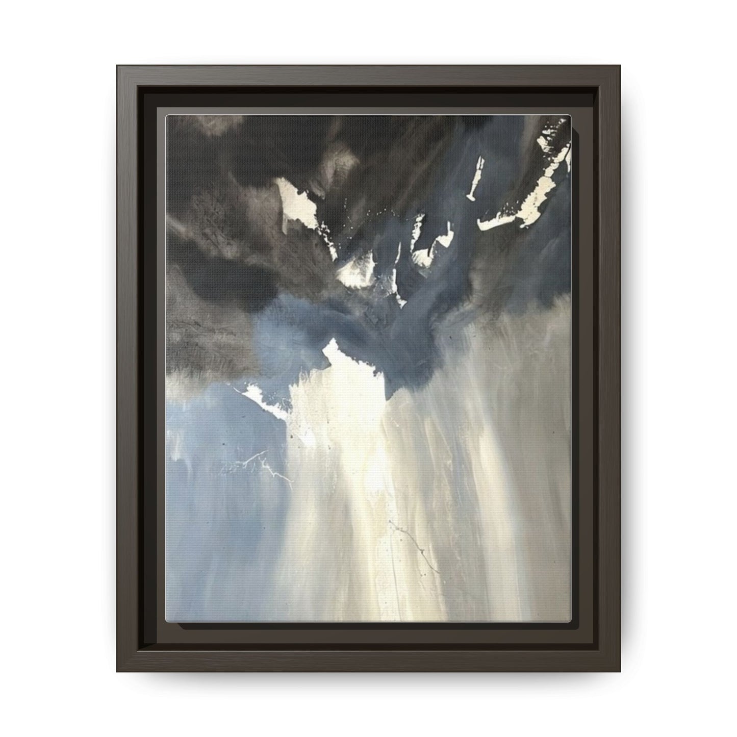 Framed Matte Canvas Art — Moody Abstract Sky Painting