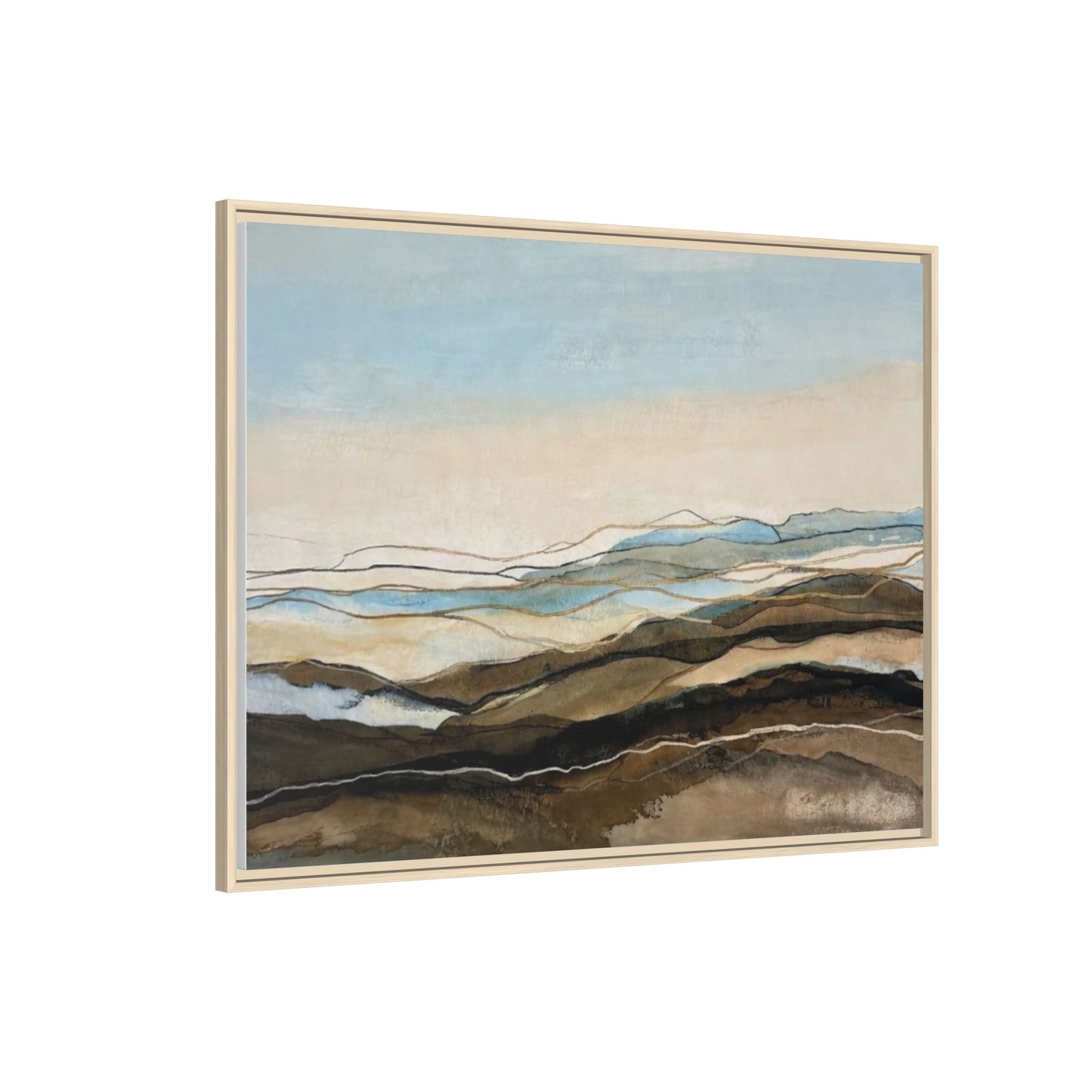 Framed Matte Canvas Print — Abstract Coastal Landscape Wall Art