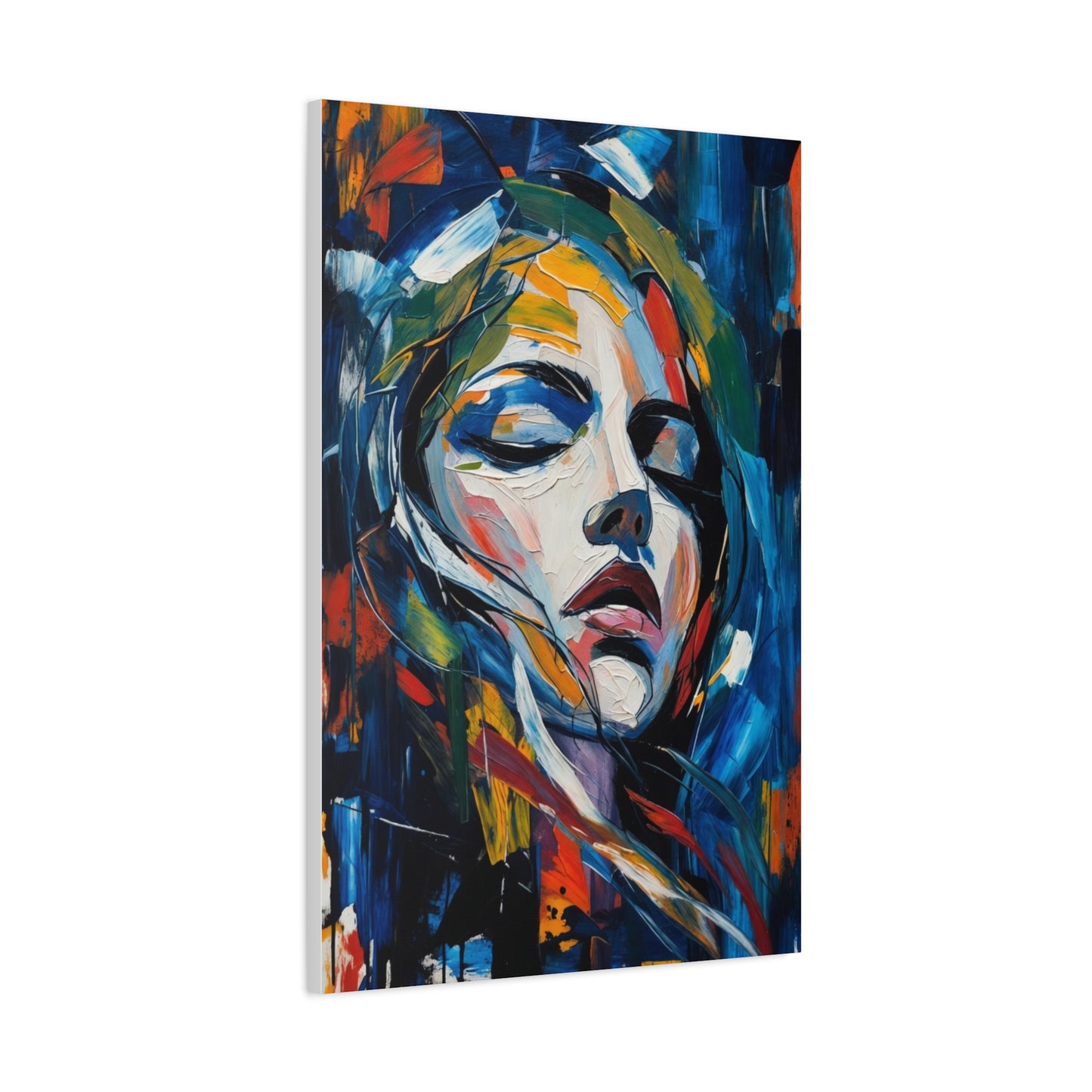 Abstract Colorful Woman Portrait Canvas