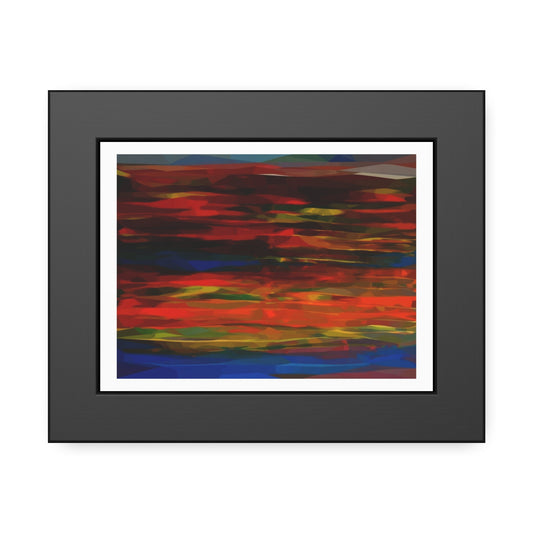 Abstract Sunset Framed Poster — Colorful Modern Wall Art