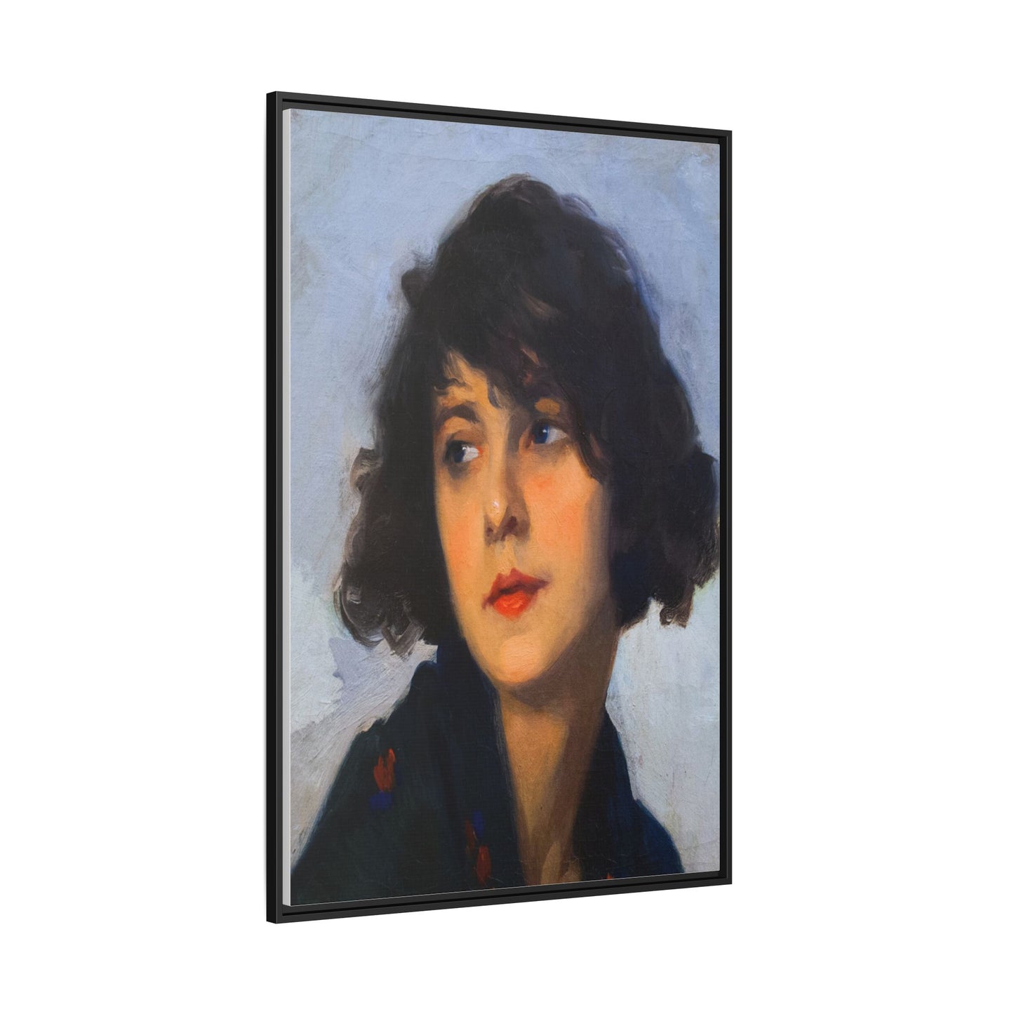 Mulher do chale verde (cropped) by Cyprien Eugene Boulet Framed Matte Canvas Print
