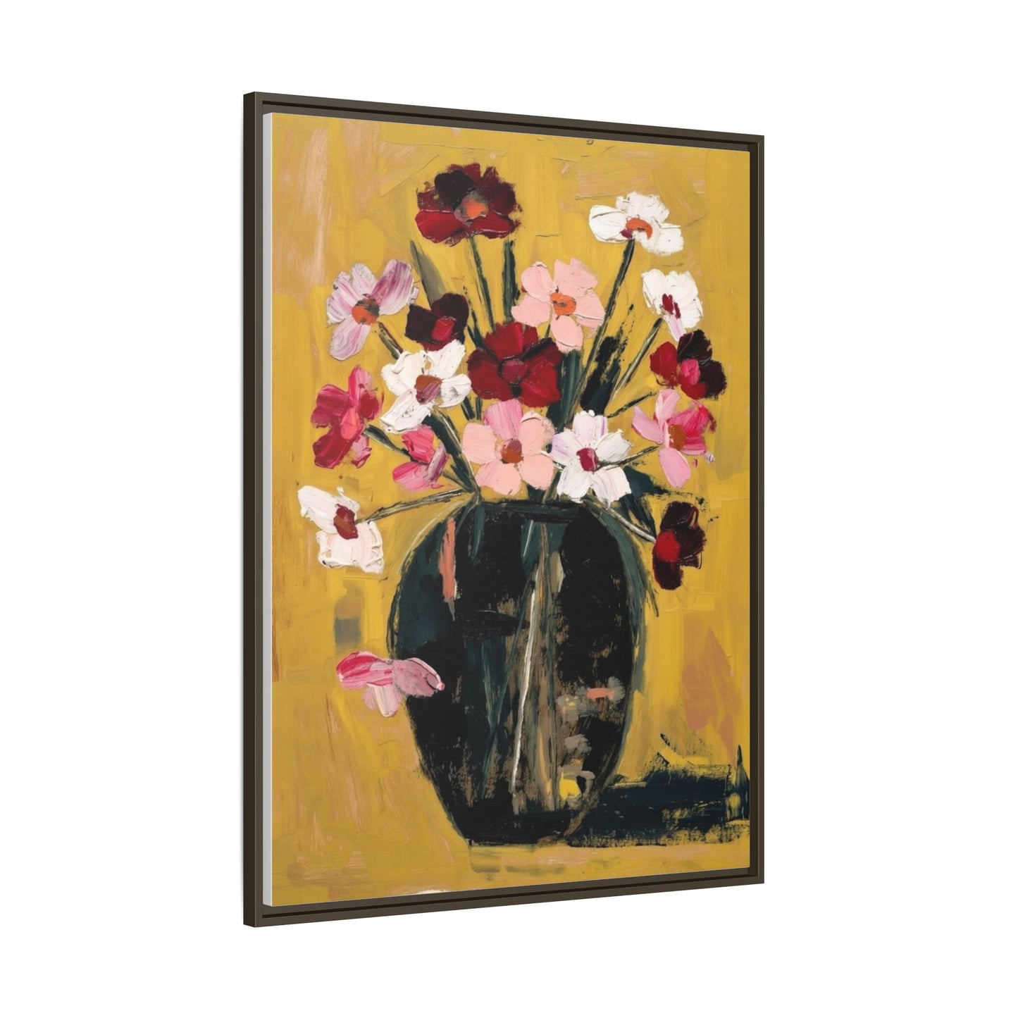 Framed Matte Canvas Floral Still Life Wall Art