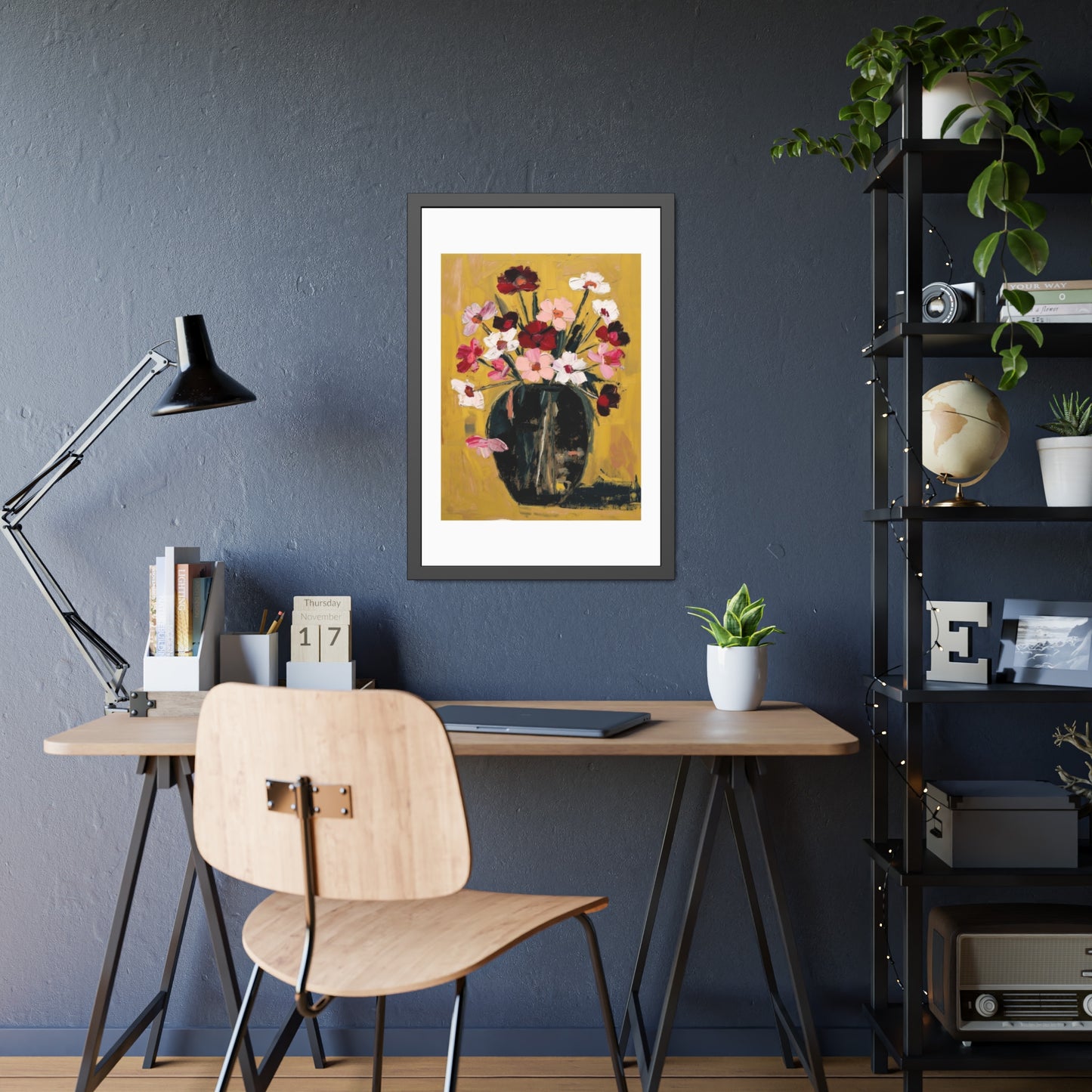 Framed Poster  Abstract Floral Vase Art Print