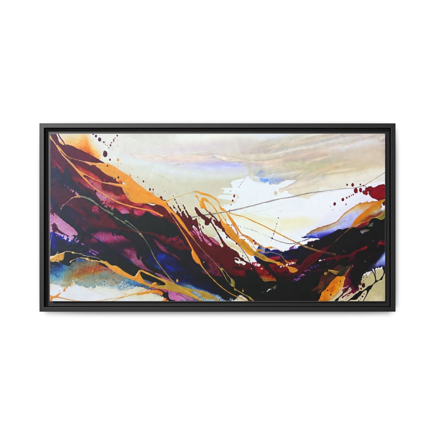 Abstract Flow Matte Canvas Framed Wall Art