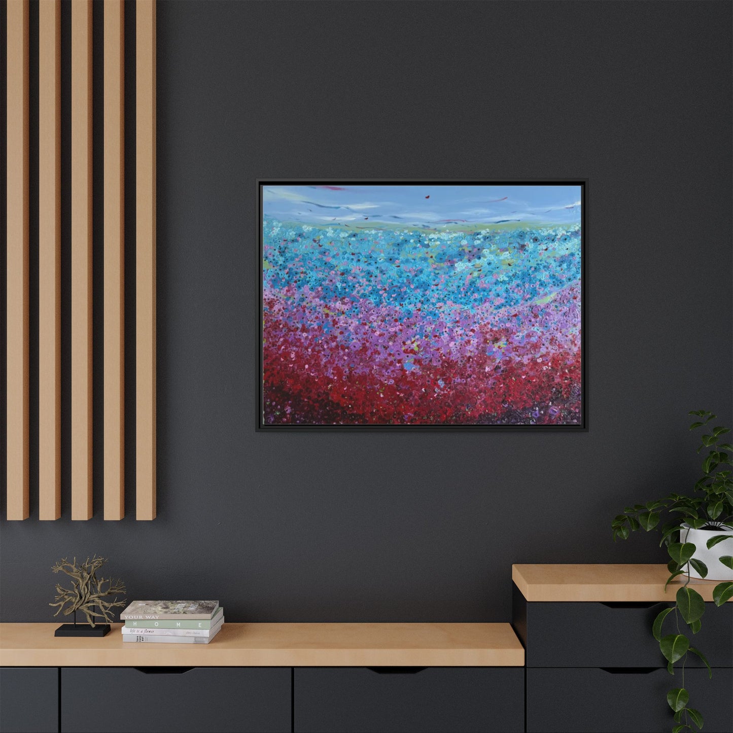 Bloom by Unknown Framed Matte Canvas Abstract Floral Field Wall Art