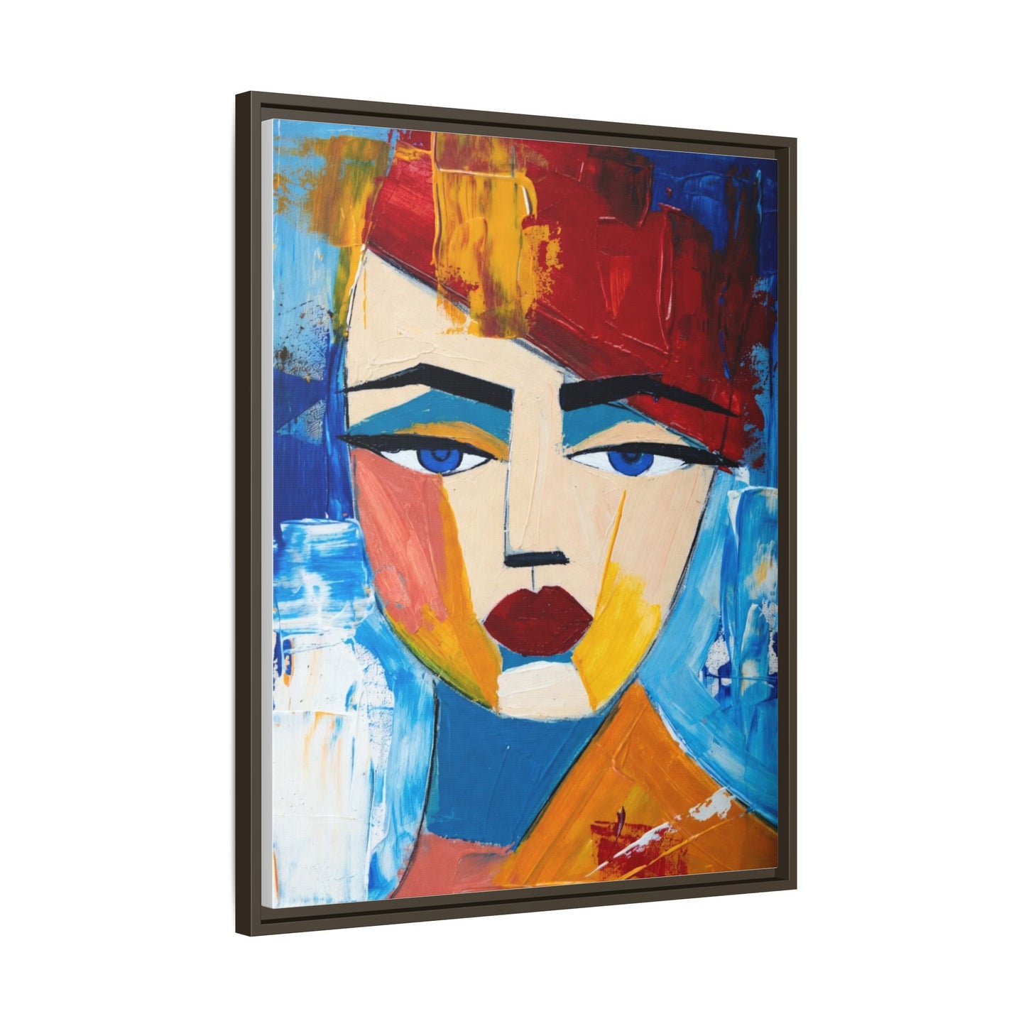 Abstract Colorful Portrait Framed Canvas Art