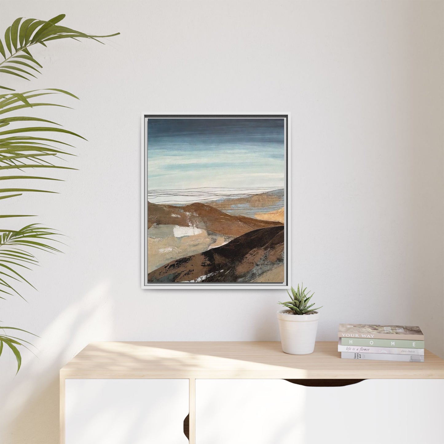 Framed Matte Canvas Art — Serene Abstract Landscape