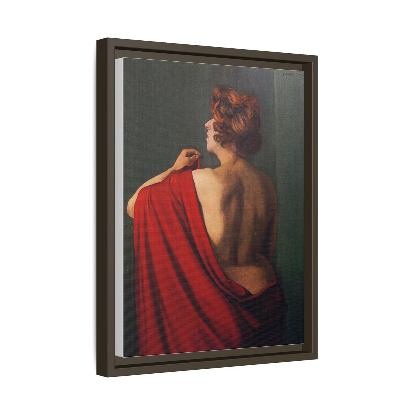 Femme au châle rouge by Félix Vallotton Framed Matte Canvas Wall Art Print