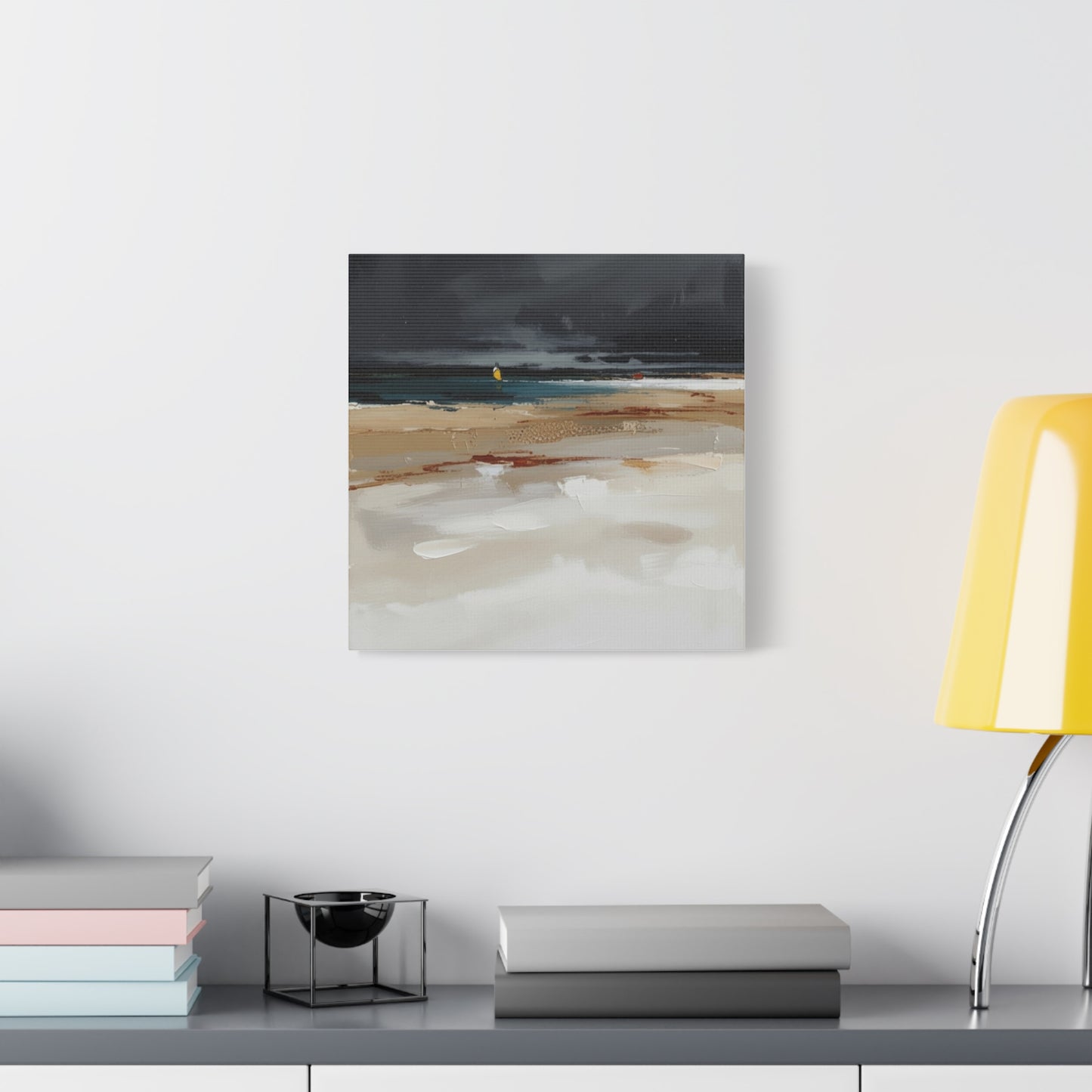 Beachscape Canvas Art — Stormy Seascape Matte Stretched Wall Art