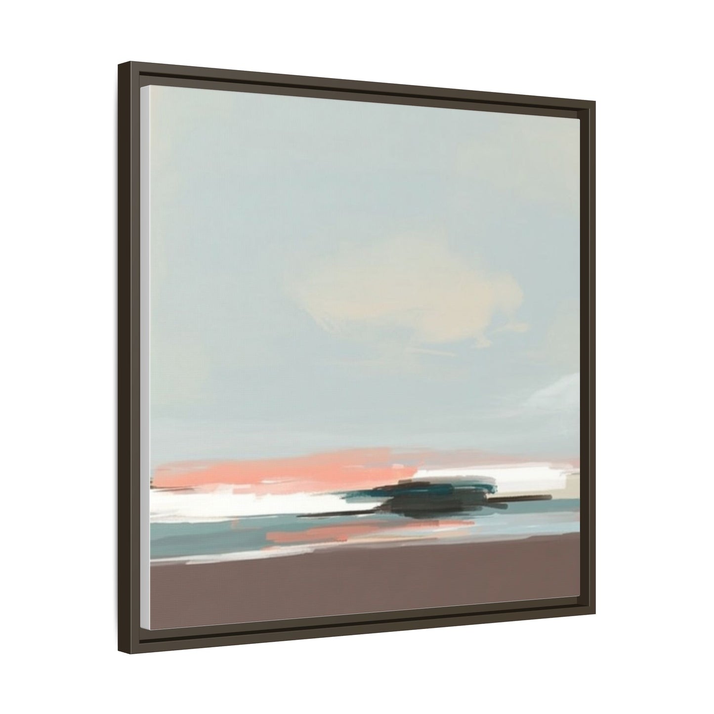 Framed Matte Canvas Print — Soft Coastal Abstract Landscape